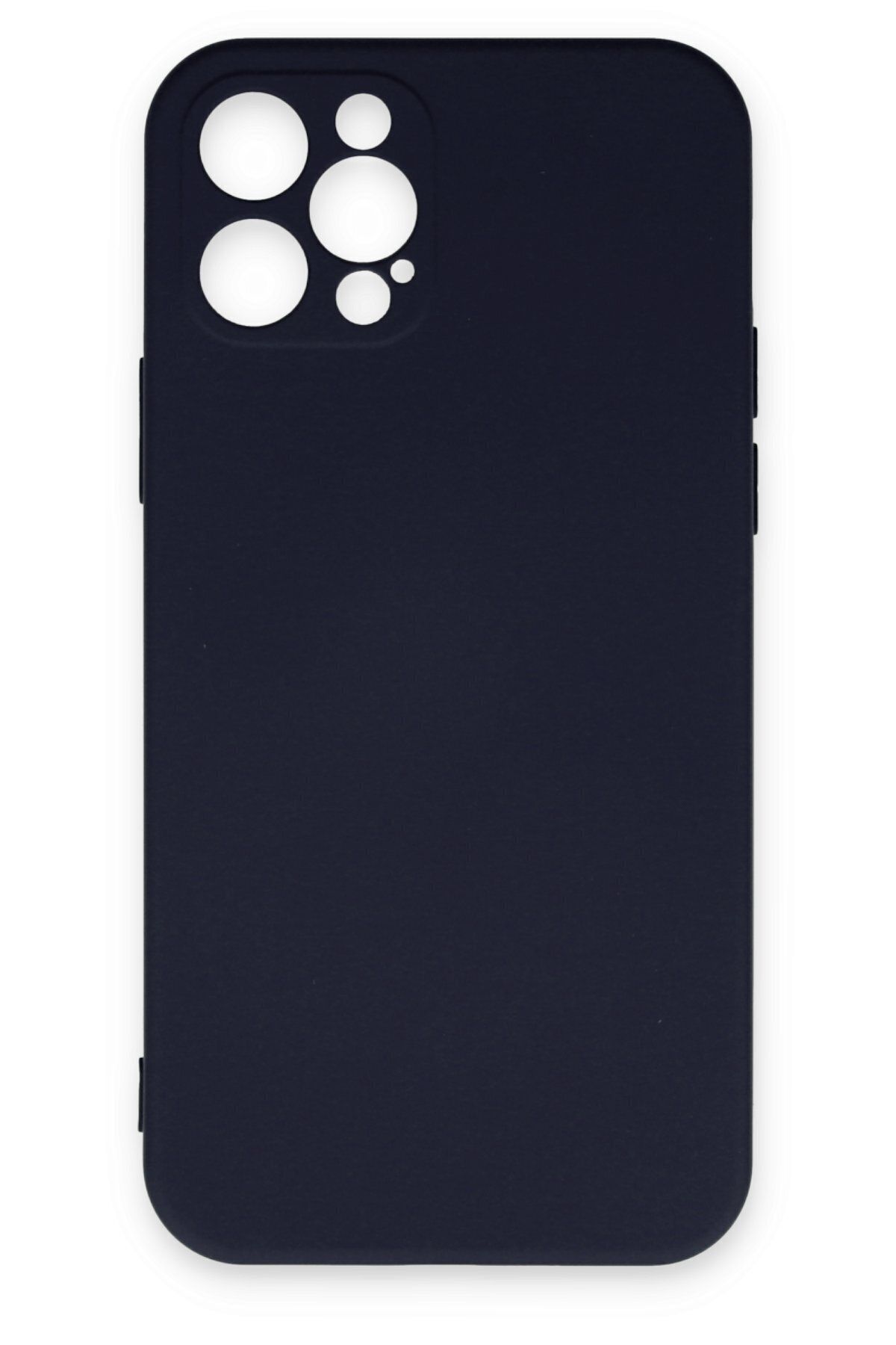 cepmoda iPhone 12 Pro Max Uyumlu Telefon Kılıfı - Lansman, iÇi Süet/Kadife, Soft - LACİVERT