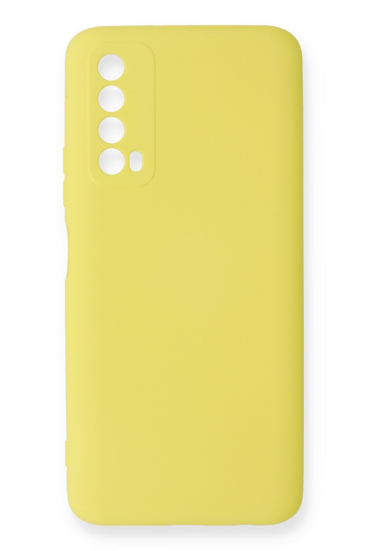 cepmoda Huawei P Smart 2021 Uyumlu - Cpmd içi kadife Soft-Nano Doku Kapak/Kılıf - SARI