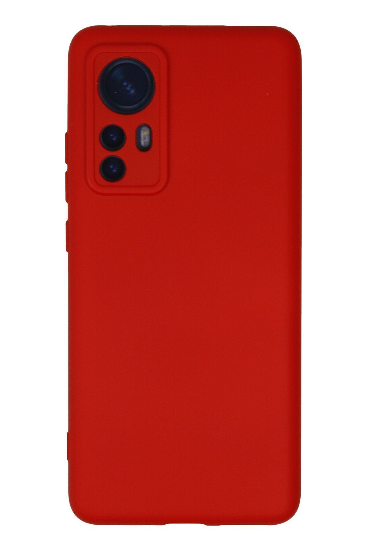 cepmoda Xiaomi Mi 12 - Cpmd içi kadife Soft-Nano Doku Kapak/Kılıf - KIRMIZI