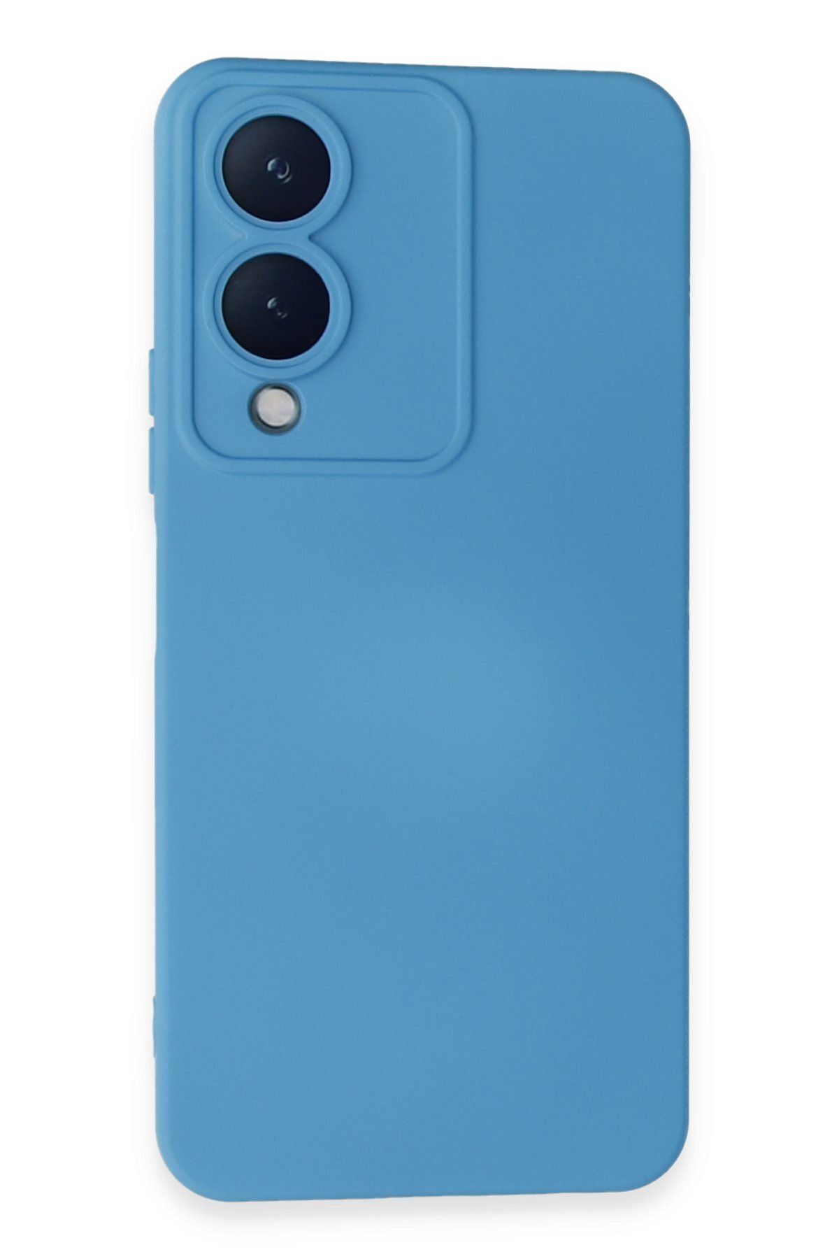 cepmoda Vivo Y17s - Cpmd içi kadife Soft-Nano Doku Kapak/Kılıf   uyumlu - MAVİ