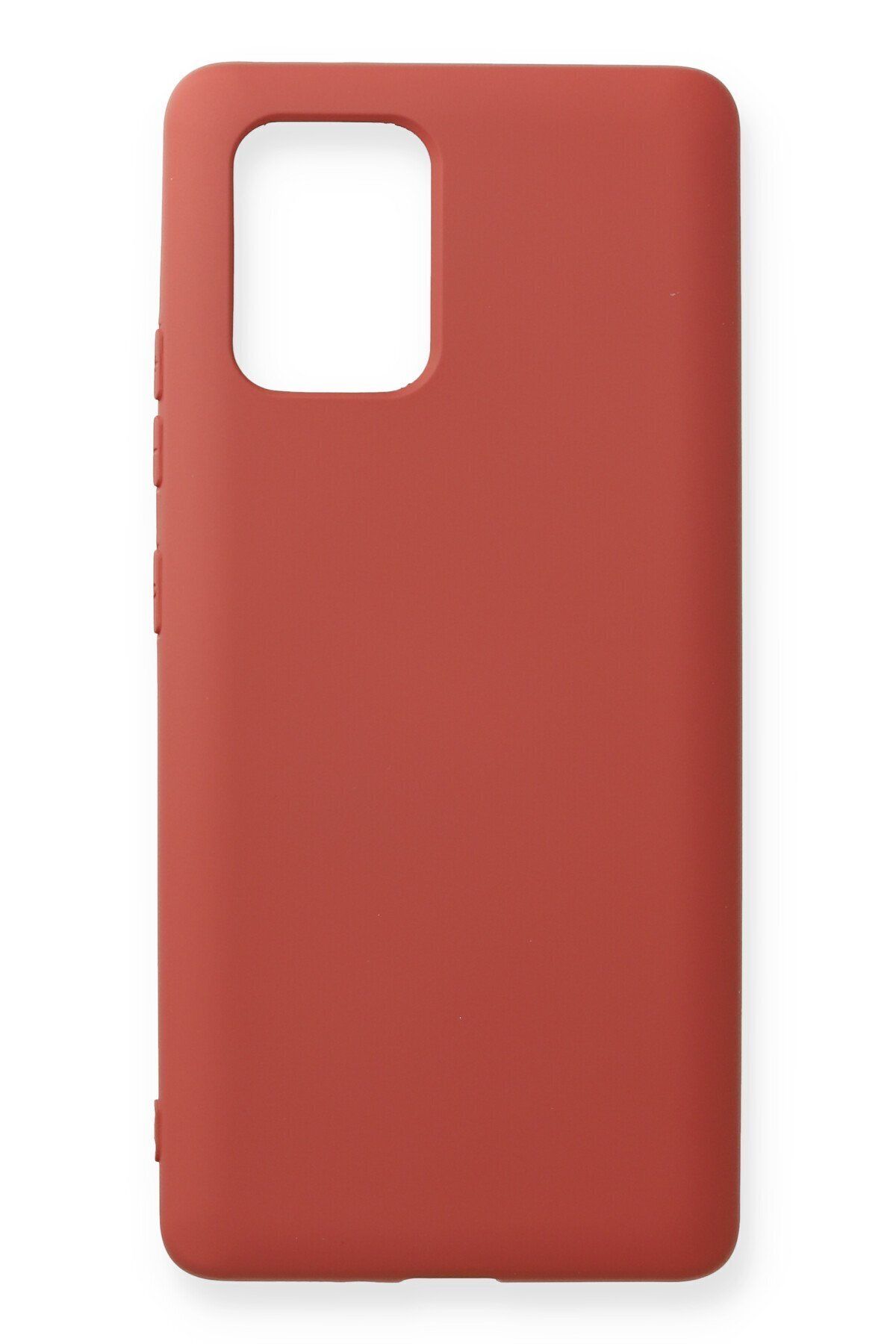 cepmoda Galaxy S10 Lite Uyumlu  - Cpmd içi kadife Soft-Nano Doku Kapak/Kılıf - KİREMİT