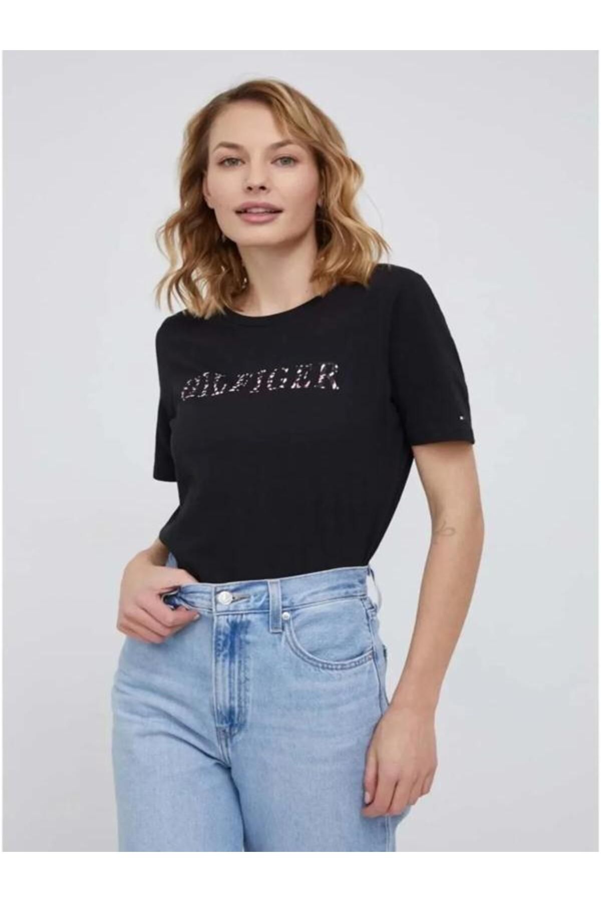 Tommy Hilfiger pamuklu baskılı kadın t-shirt