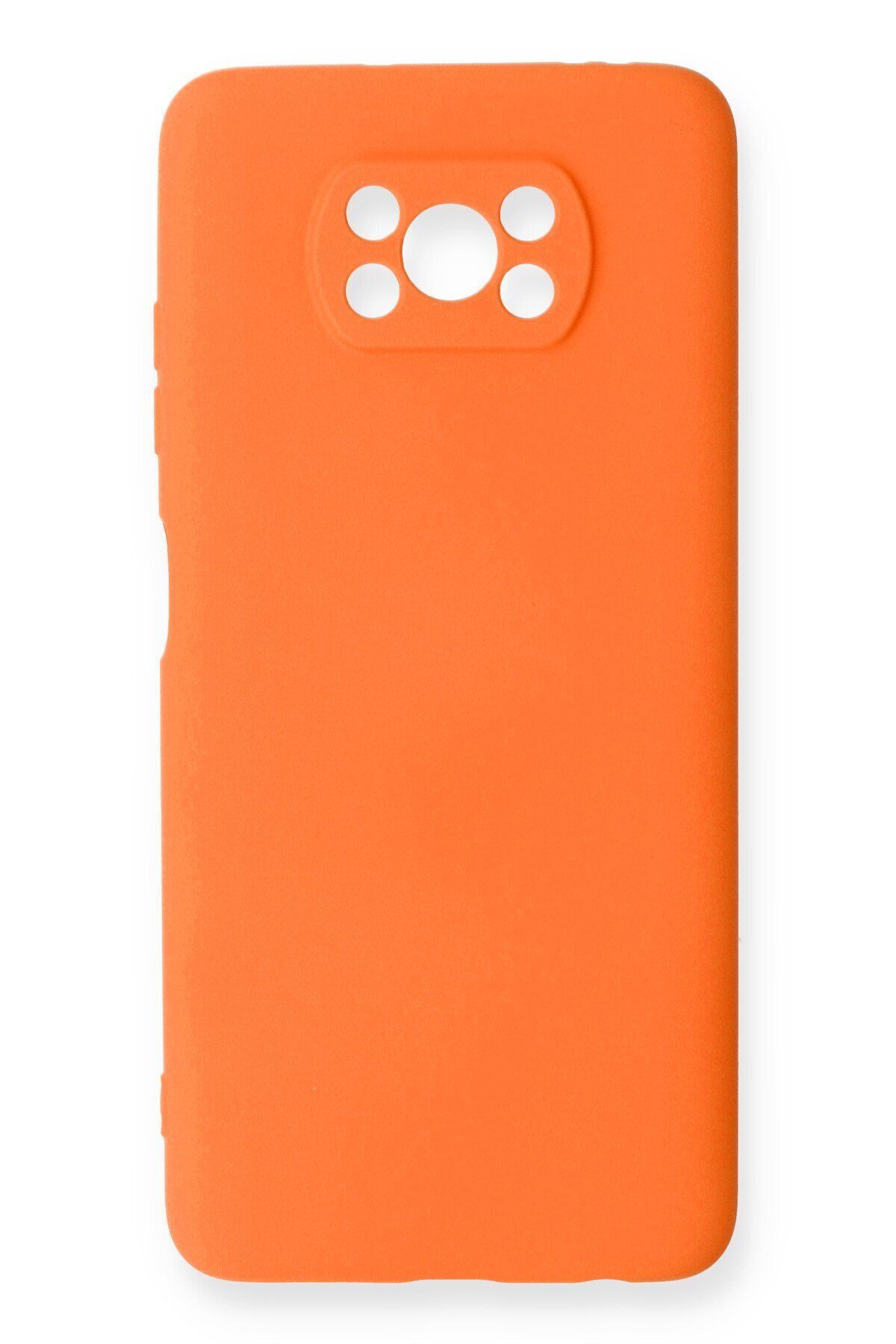cepmoda Xiaomi Pocophone X3 PRO Uyumlu Telefon Kılıfı - Lansman, iÇi Süet/Kadife, Soft - TURUNCU