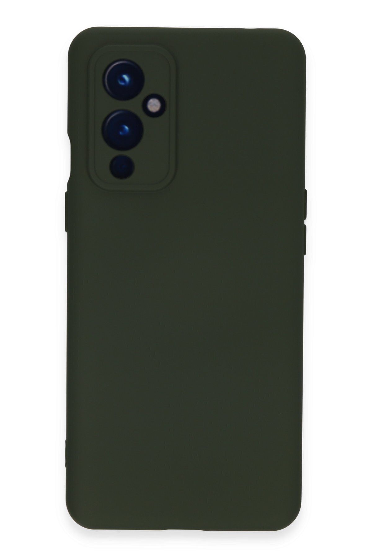 cepmoda One Plus 9 uyumlu  - Cpmd içi kadife Soft-Nano Doku Kapak/Kılıf - KOYU YEŞİL