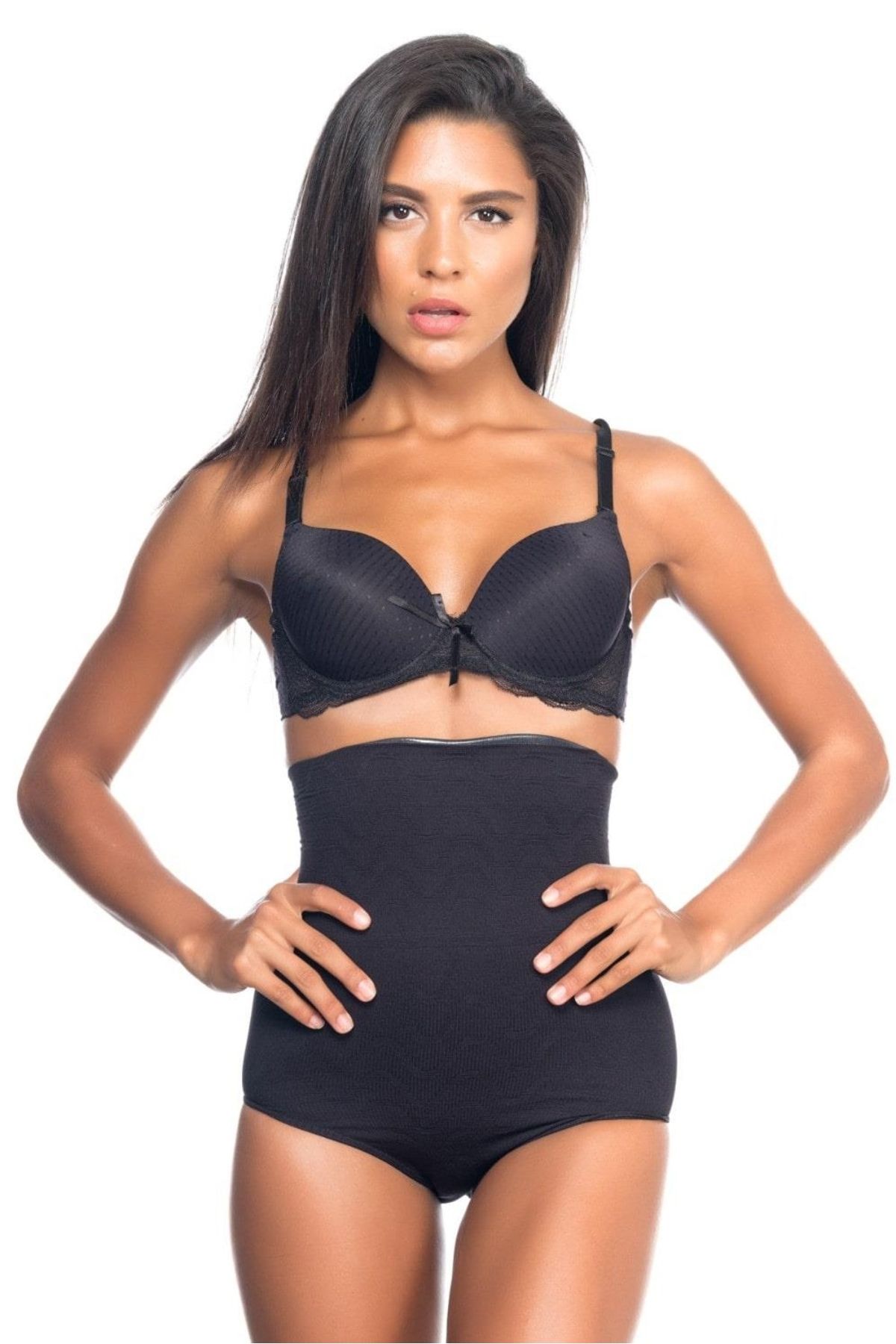 Beruflic SİYAH MI Angel 2079 Yüksek Bel Desenli Double Slip Korse