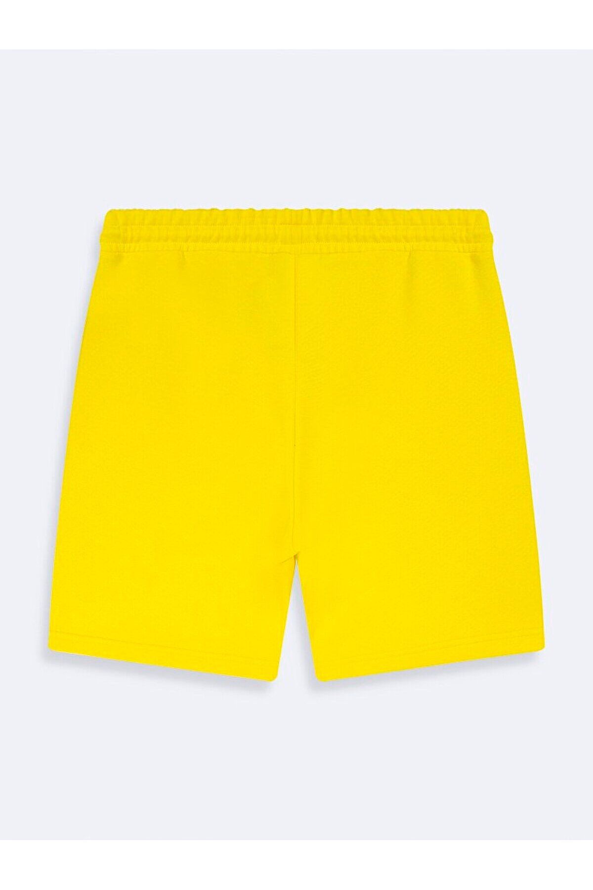 Ltb-Text Printed Regular Yellow Shorts 2