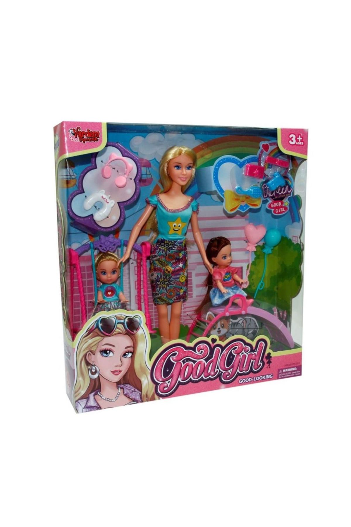 Art Tone GOOD GİRL ANNE BEBEK PARKTA İKİ ÇOCUKLU 29 CM 3+