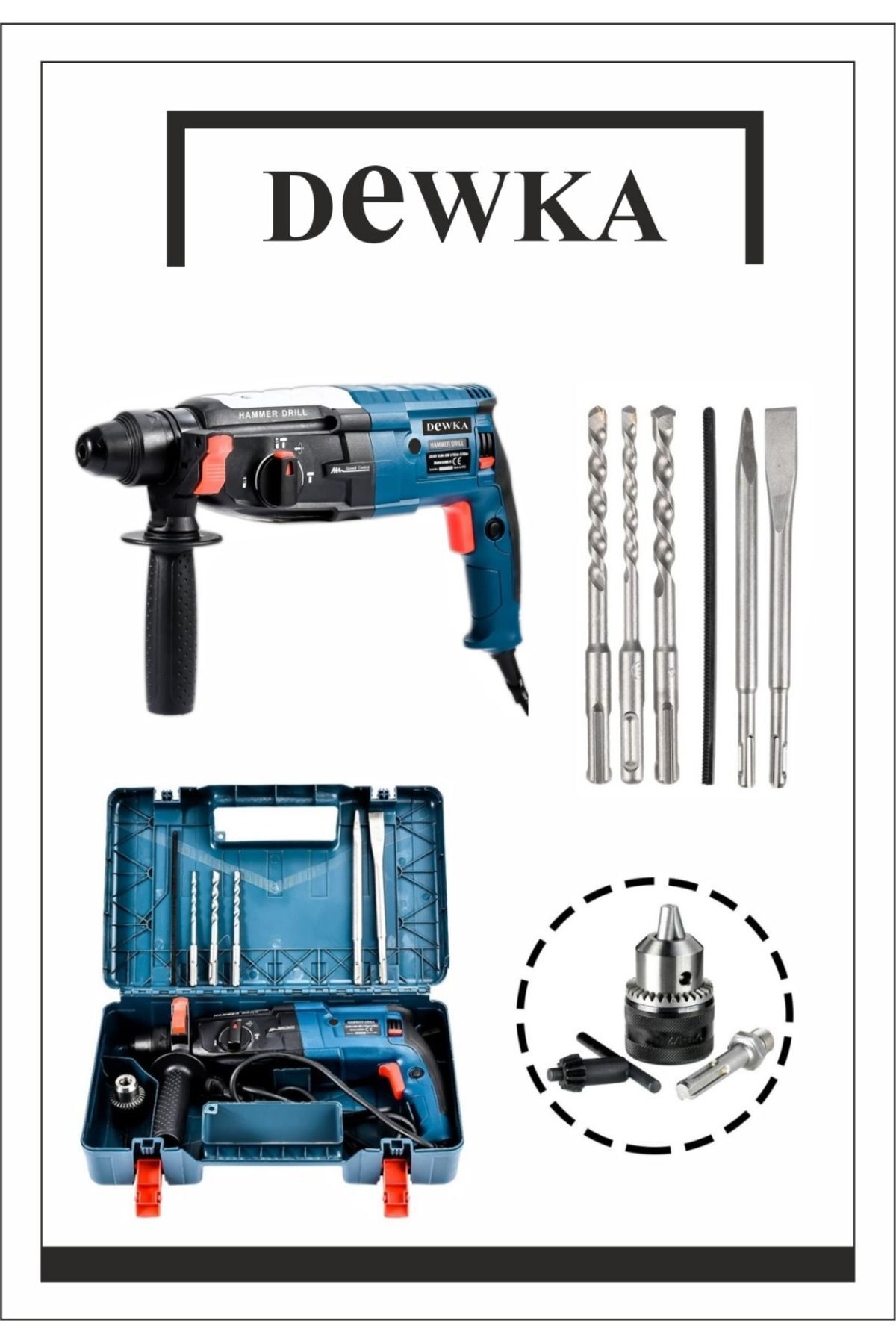 teknotrust 850W Metal Şanzıman Darbeli Matkap Kırıcı Delici Hilti 2-28mm