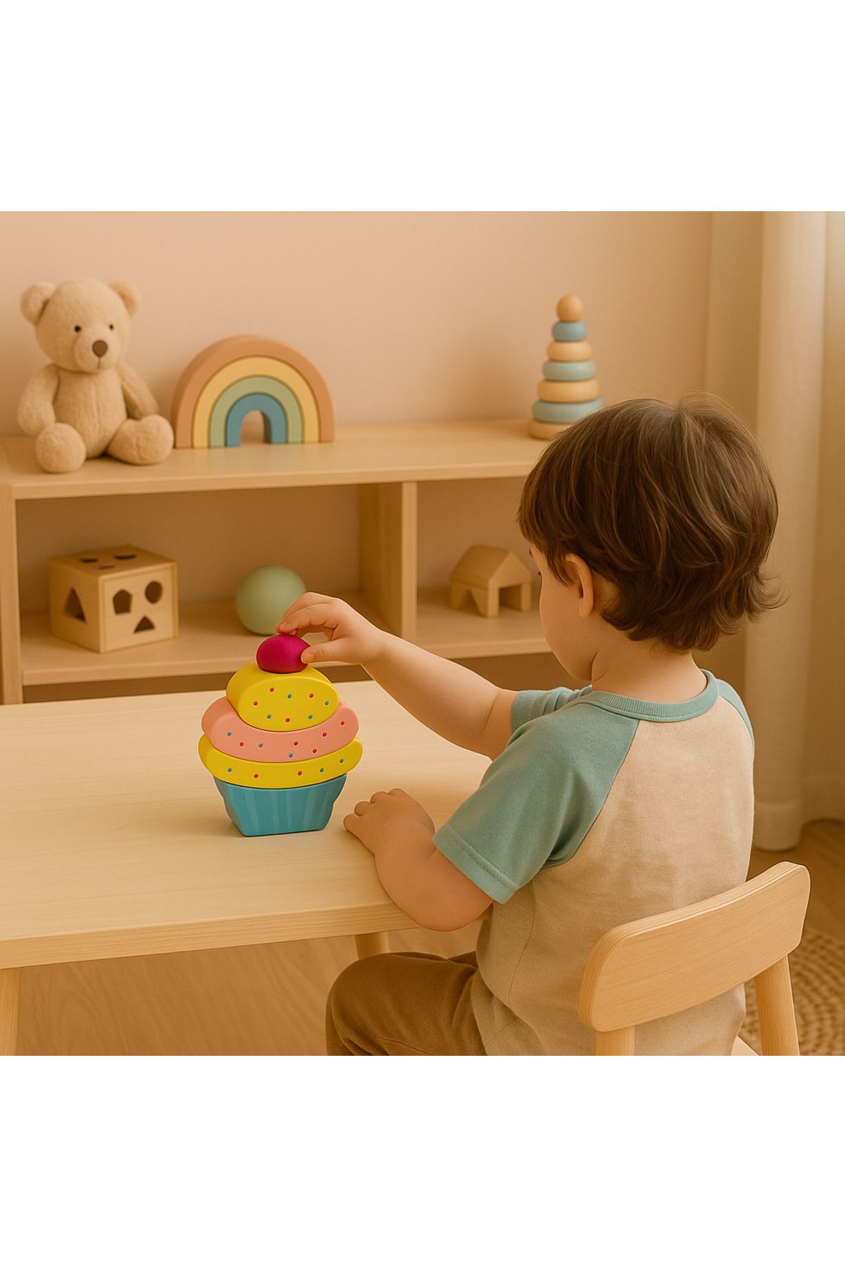 çınar shopping world Ahşap Cupcake Blokları