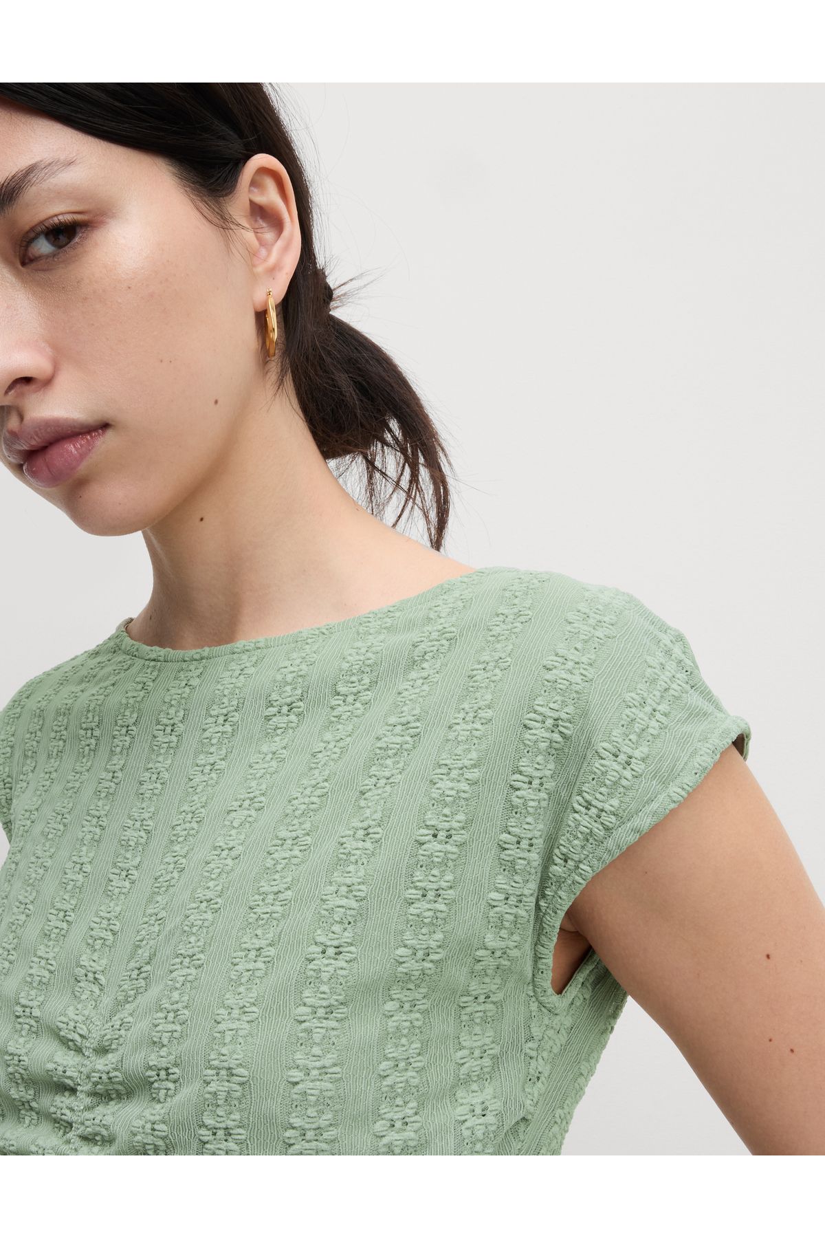 Marks & Spencer Büzgülü File Kumaşlı Geniş Yaka Üst