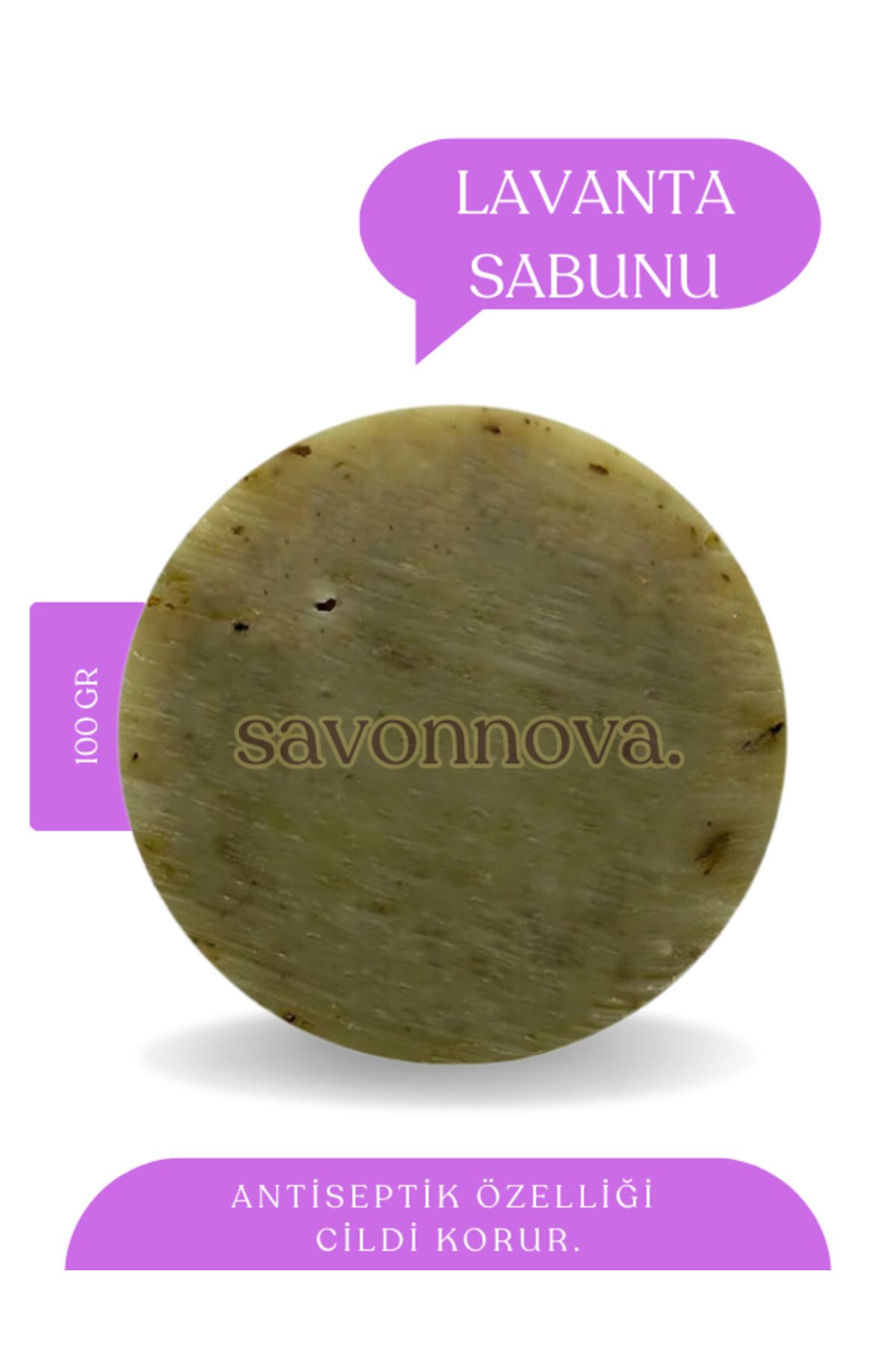 Kozmetigo Doğal Lavanta Sabunu, Kepeklenmeye Etkili, Kalıcı Yumuşaklık, Aromaterapi Etki İçin Sabun 100GR