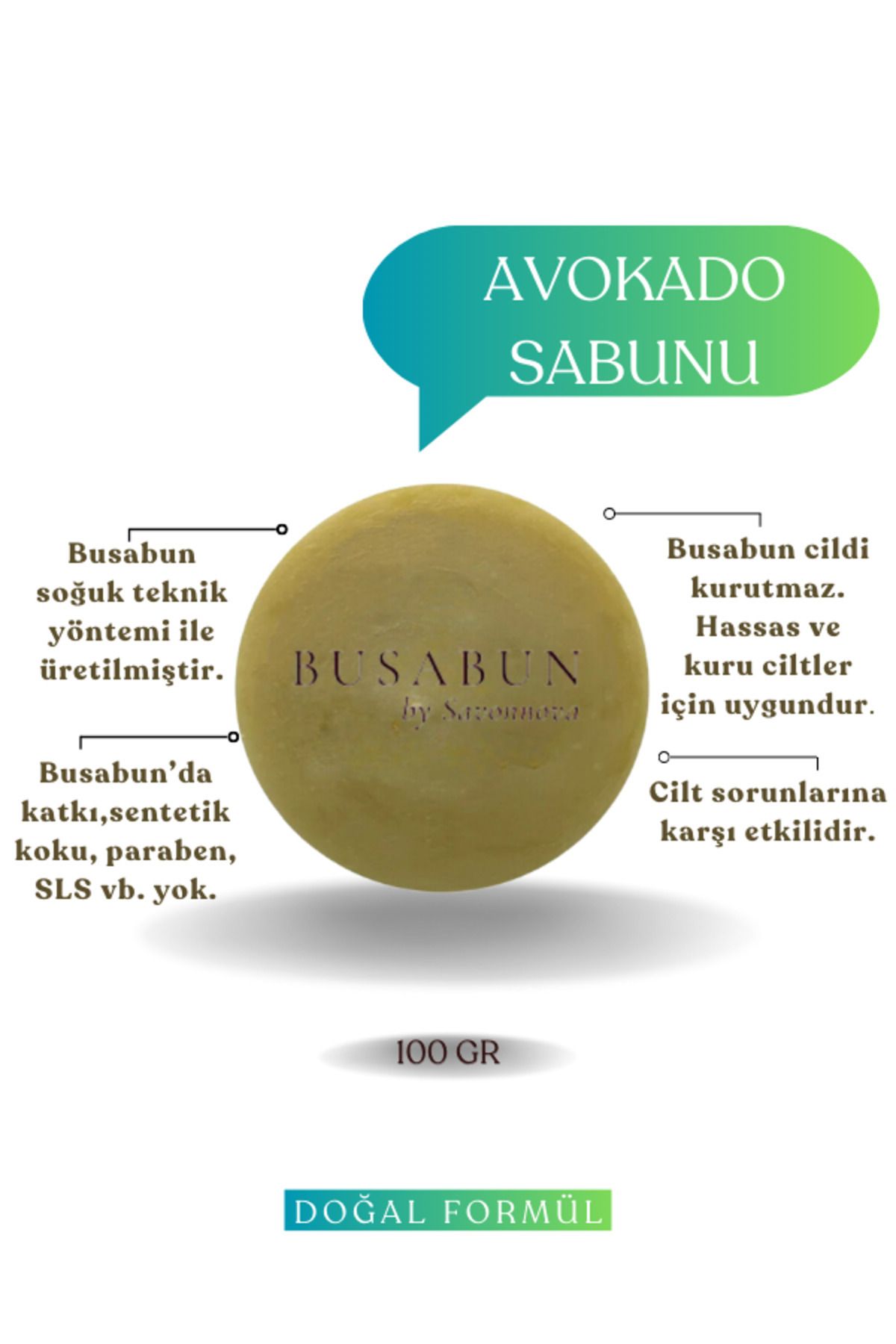 Kozmetigo Avokado Sabunu Doğal ve Katkısız Sabun 100 GR