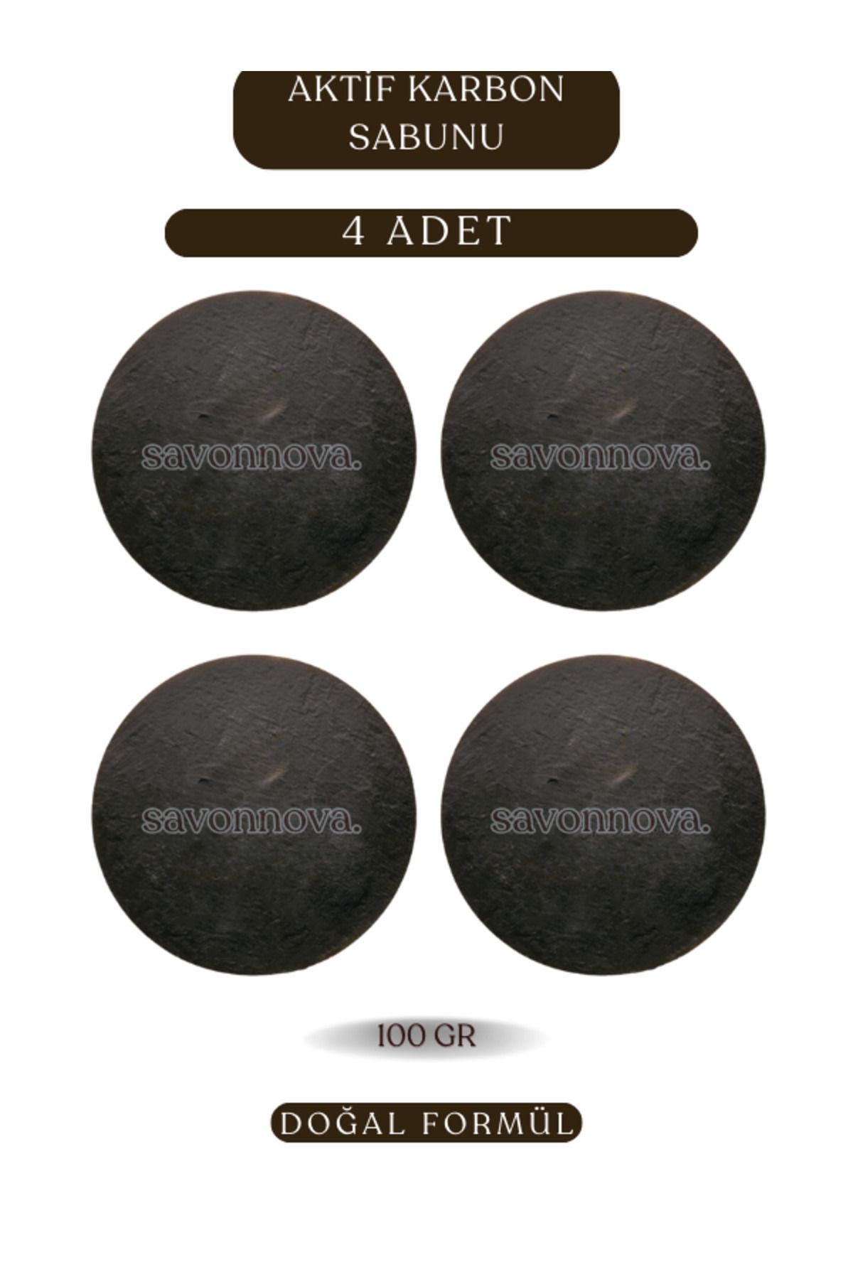 Kozmetigo Doğal Aktif Karbon Sabunu, İzleri, Doğum,Güneş Lekeleri İçin Katkısız Sabun 4X100GR