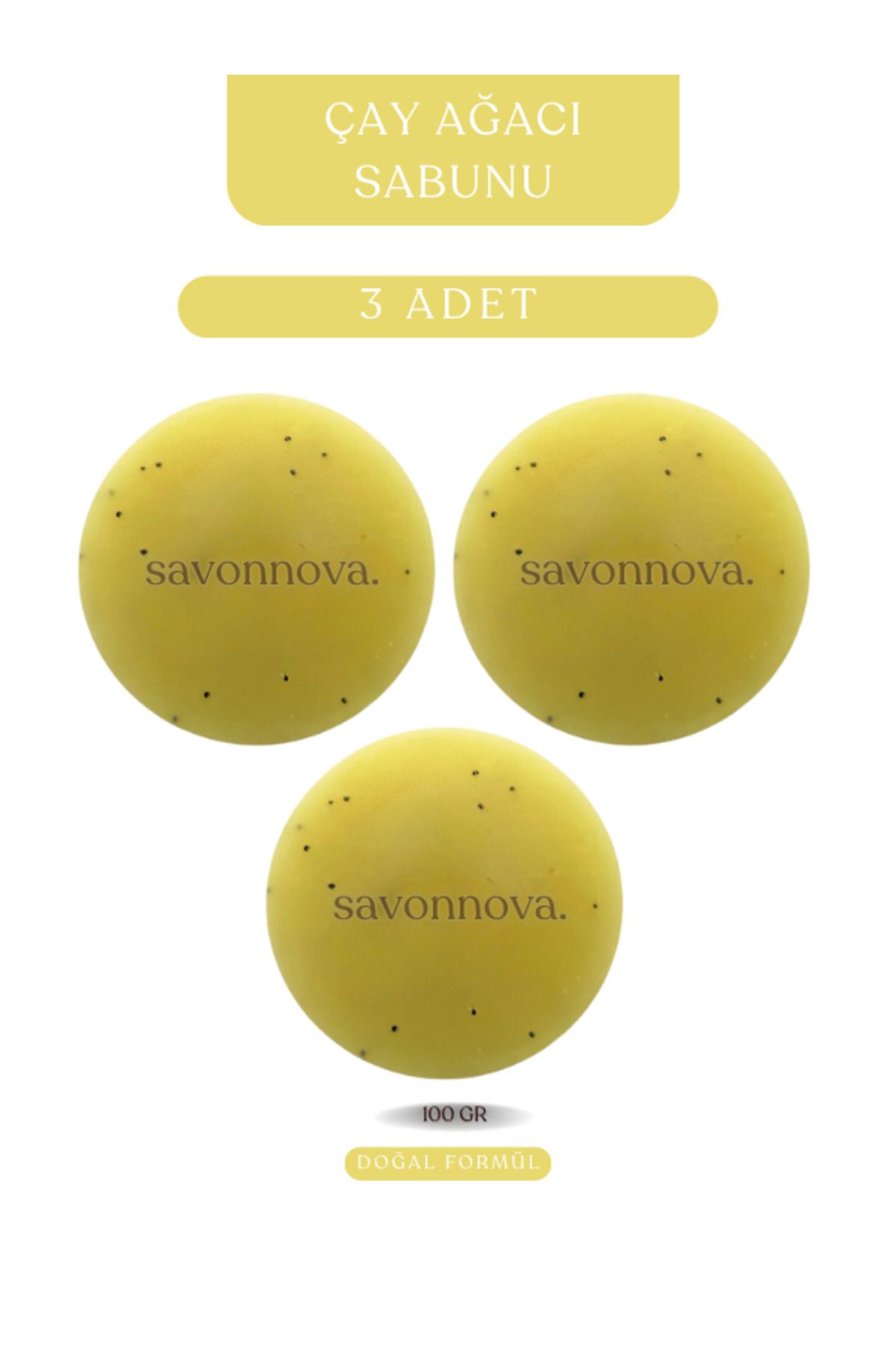Kozmetigo Aktif Ve Sivilceler Için Doğal Çay Ağacı Sabunu Katkısız Sabun 3x100GR