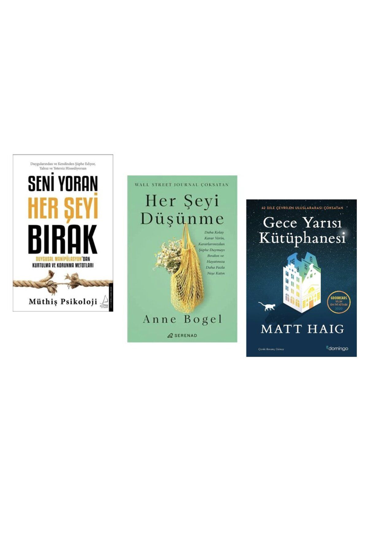 Destek Yayınları seni yoran her seyi birak + herseyi dusunme + geceyarisi kutuphanesi = 3 set