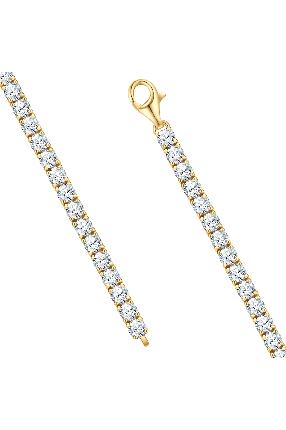 Trilani-Silberarmband Armband Sterling Silber gelbgold Zirkonia weiß 3