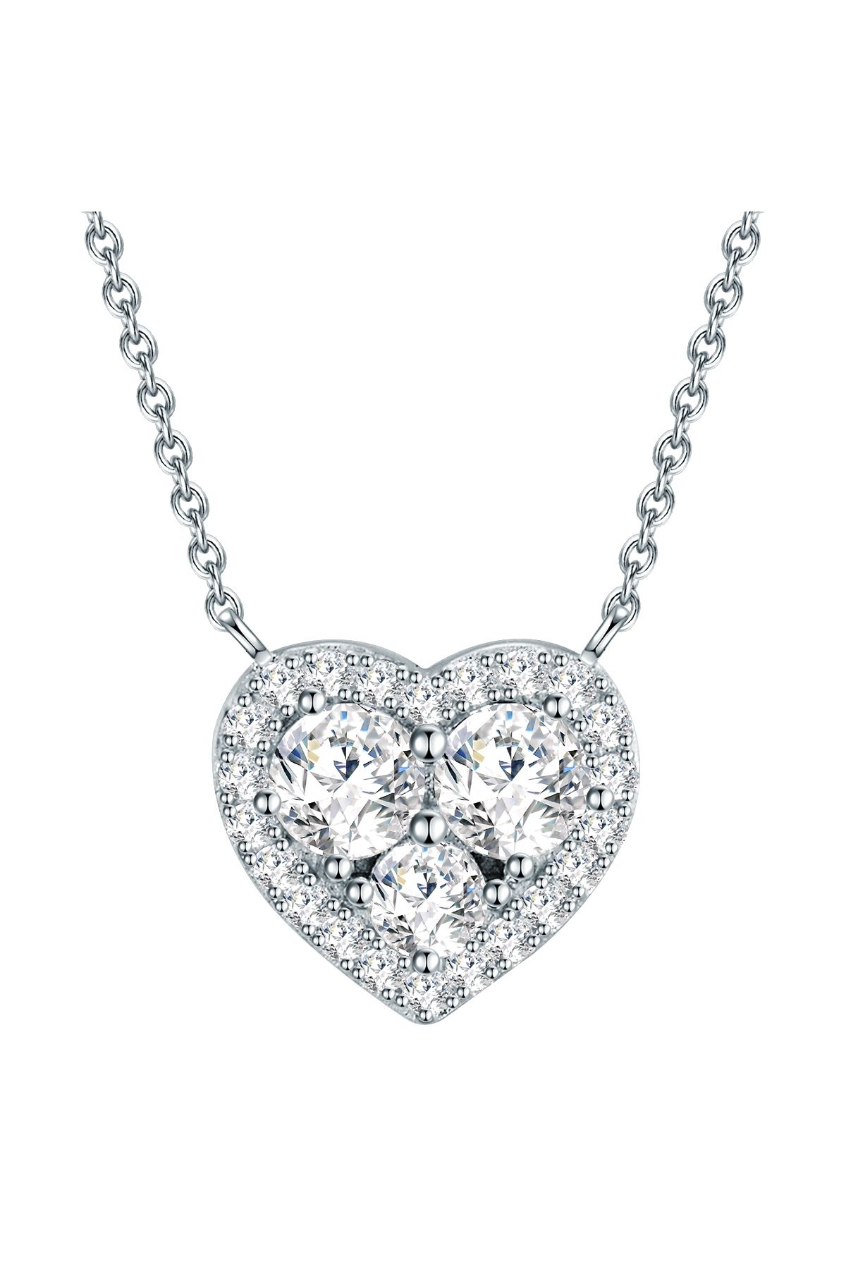 Trilani-Silberhalskette Kette Sterling Silber Zirkonia Weiß 1