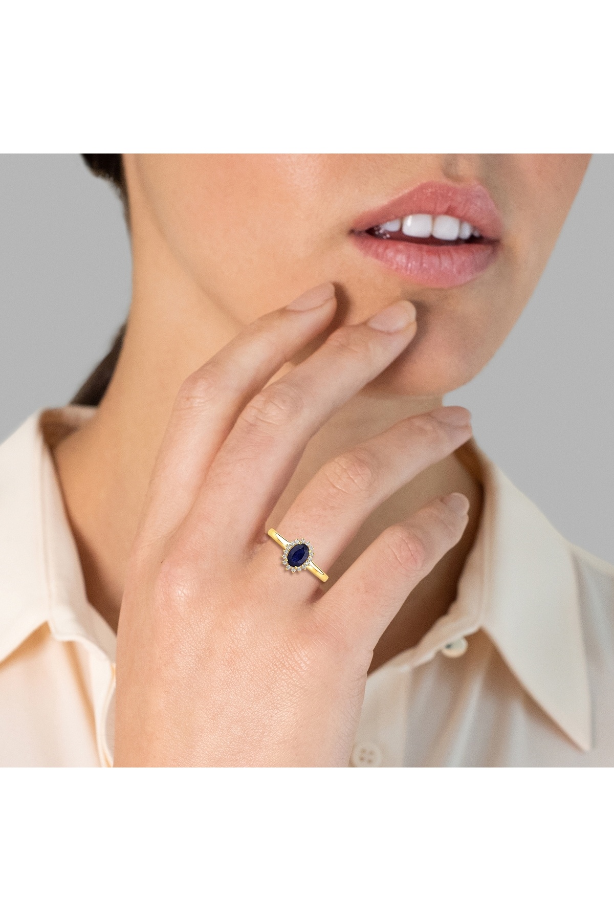Rafaela Donata-Edelsteinring Ring Sterling Silber gelbvergoldet Saphir blau Topas weiß 2