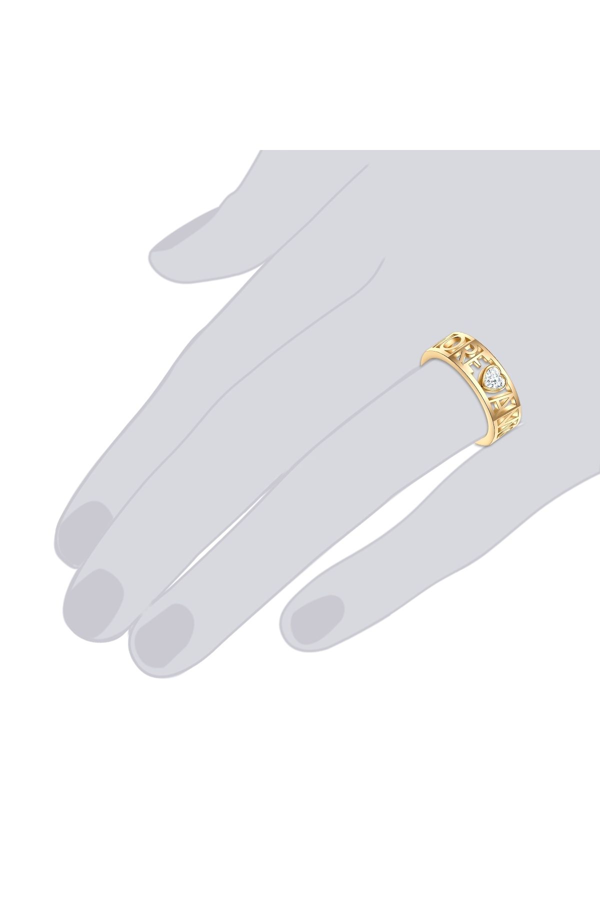 Lulu & Jane-Ring Mit Kristallen Von Swarovski® Ring Gelbgold Verziert Mit Kristallen Von Swarovski® Weiß 3