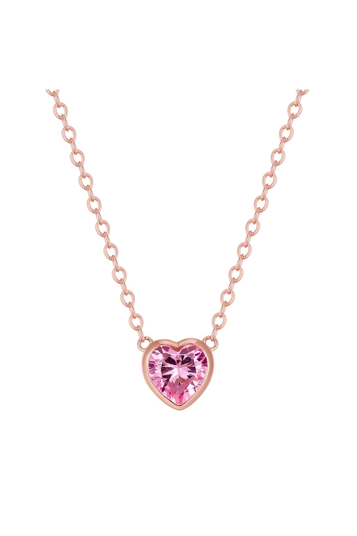 Trilani-Silberhalskette Kette Mit Anhänger Sterling Silber Roségold Zirkonia Rosa 1