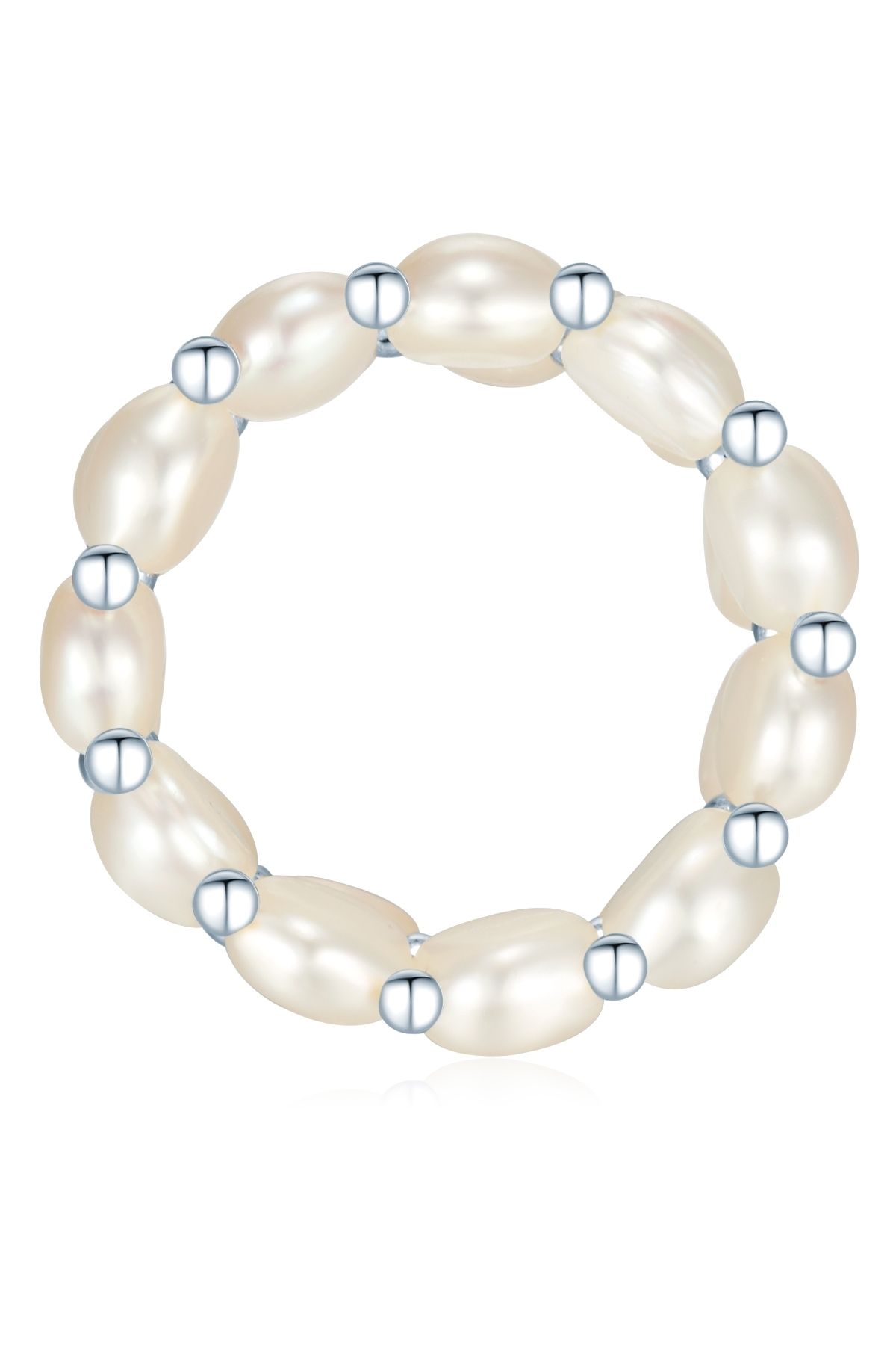 Valero Pearls-Perlenring Ring Sterling Silber Süßwasser-zuchtperle Weiß 4