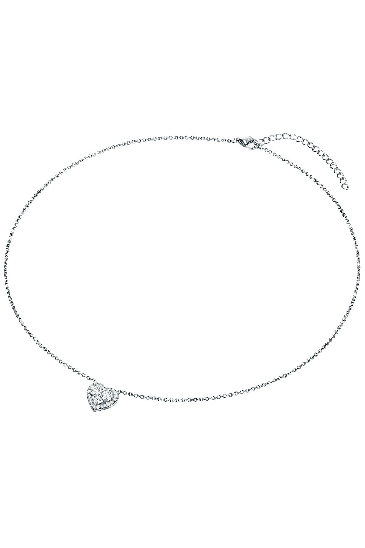 Trilani-Silberhalskette Kette Sterling Silber Zirkonia Weiß 2