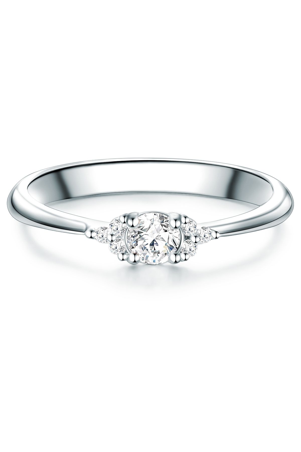 Trilani-Silberring Ring Sterling Silber Zirkonia Weiß 1