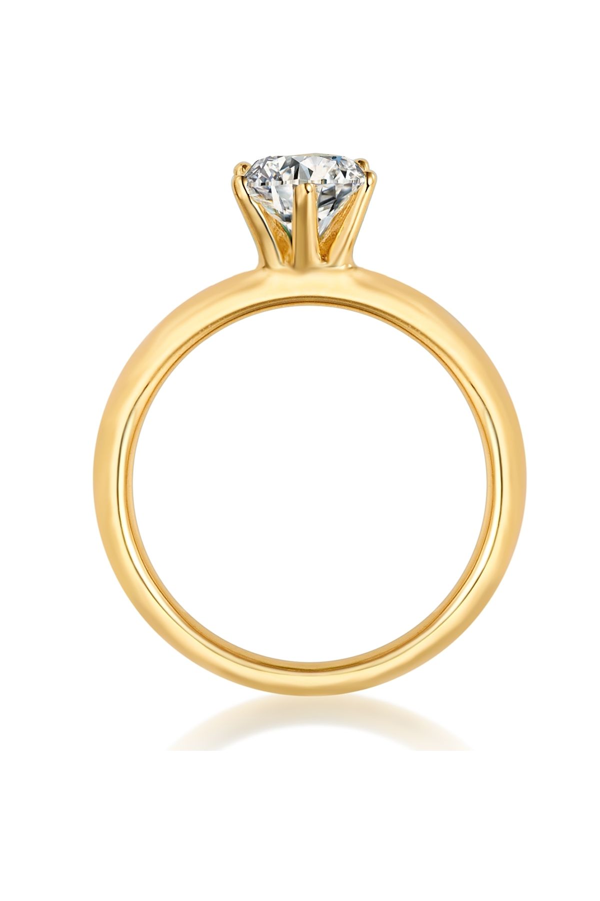 Trilani-Silberring Ring Sterling Silber Gelbgold Zirkonia Weiß 4
