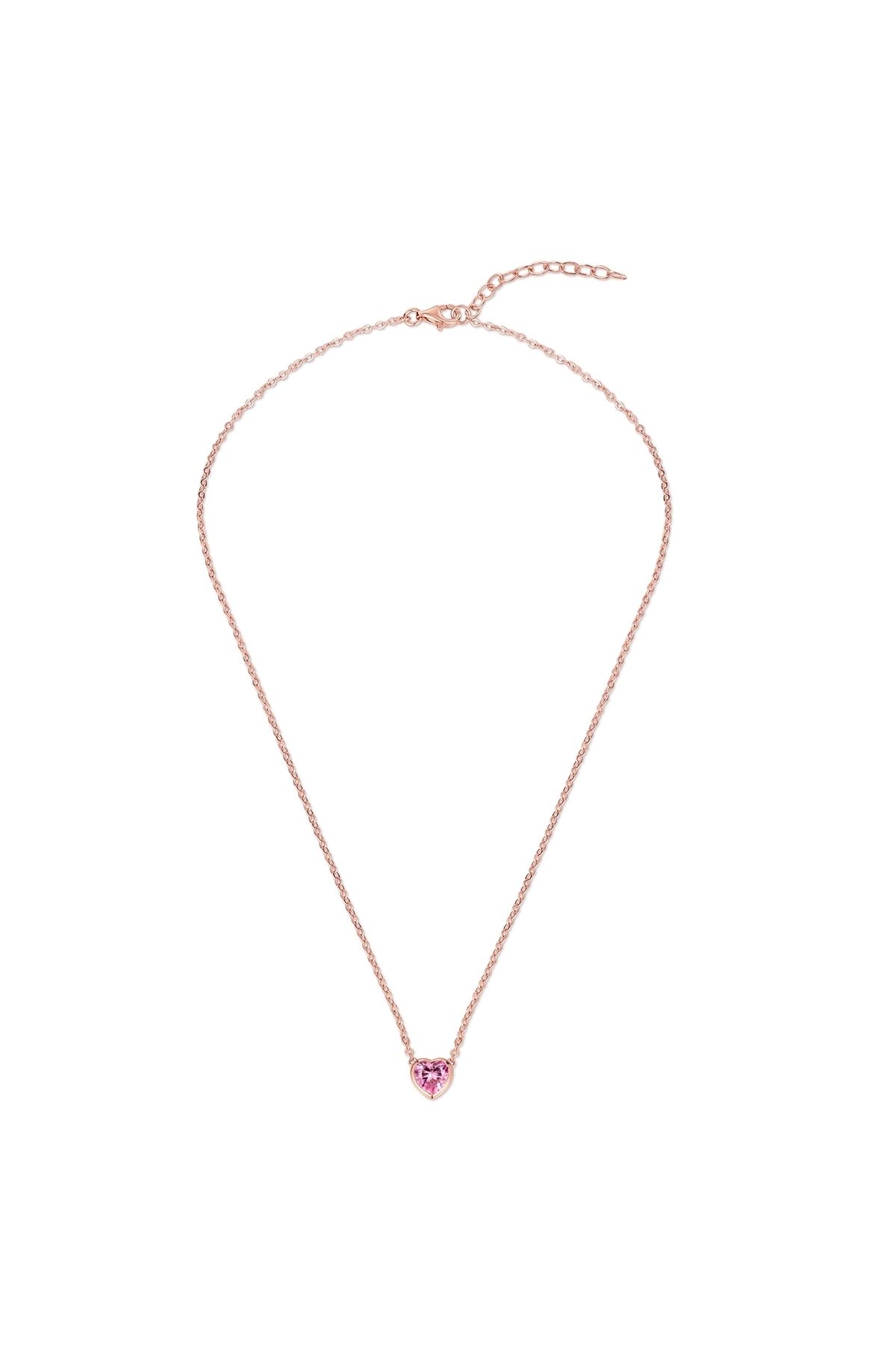 Trilani-Silberhalskette Kette Mit Anhänger Sterling Silber Roségold Zirkonia Rosa 2