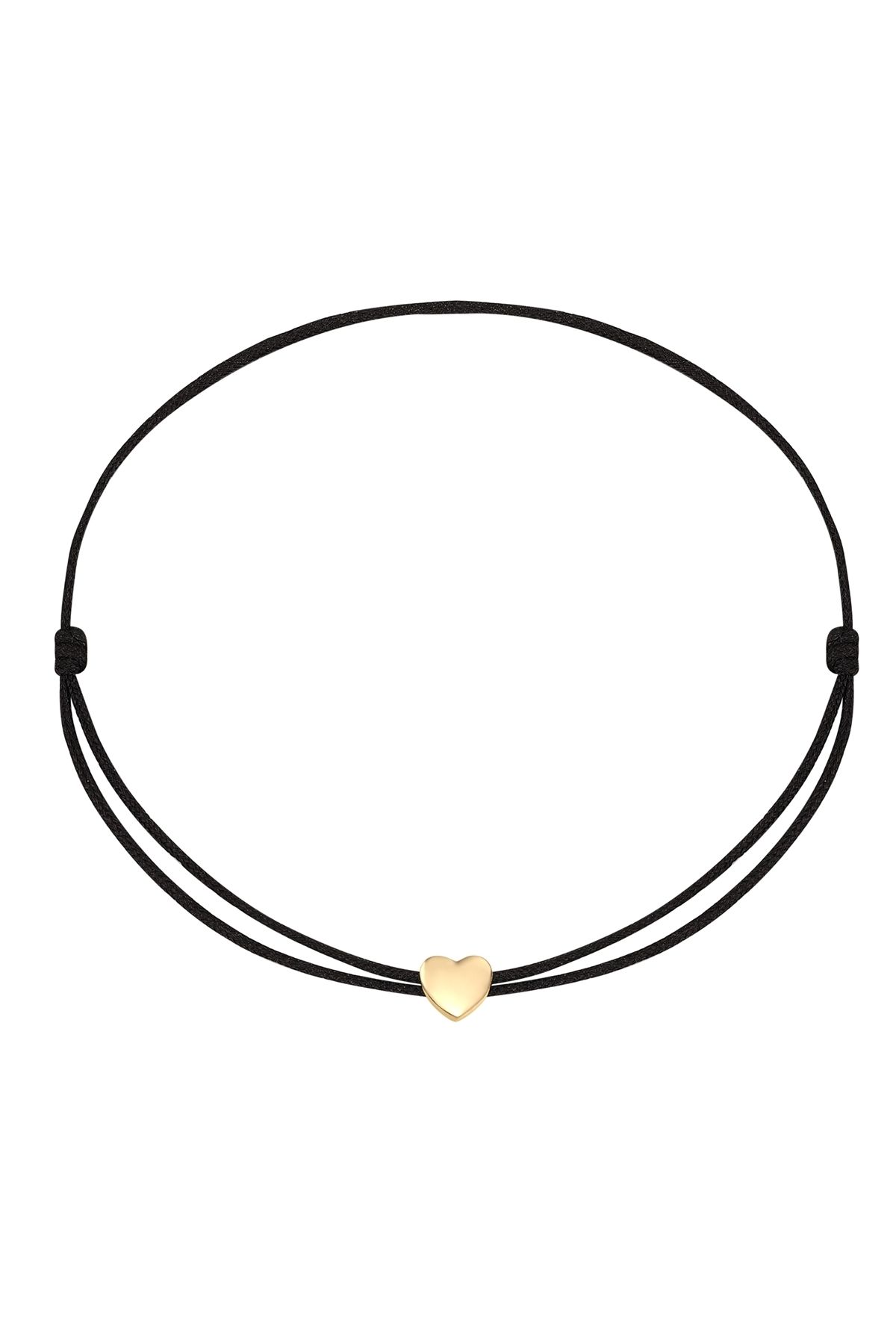 Rafaela Donata-Textilarmband Armband Sterling Silber Gelbgold Textil (SCHWARZ) 1
