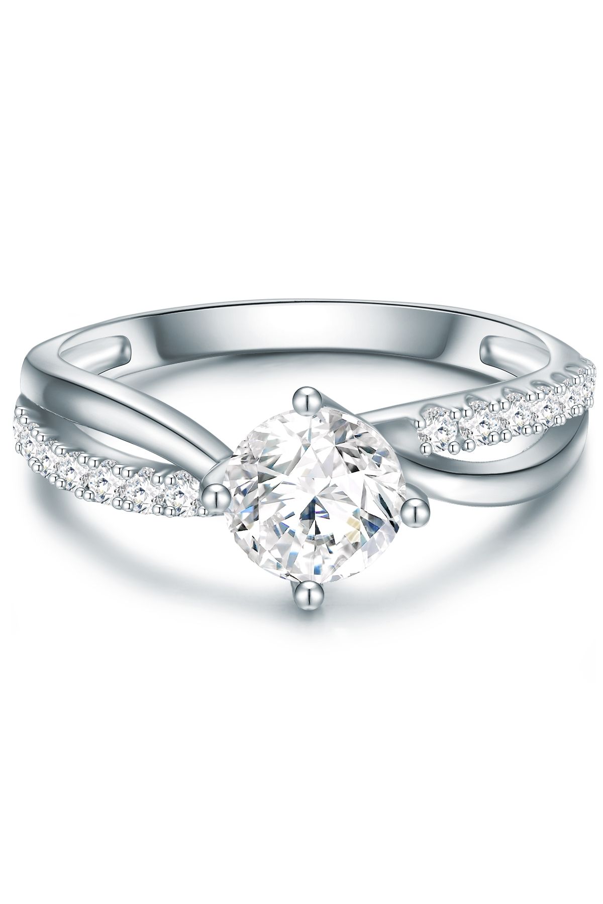 Trilani-Silberring Ring Sterling Silber Zirkonia Weiß 1
