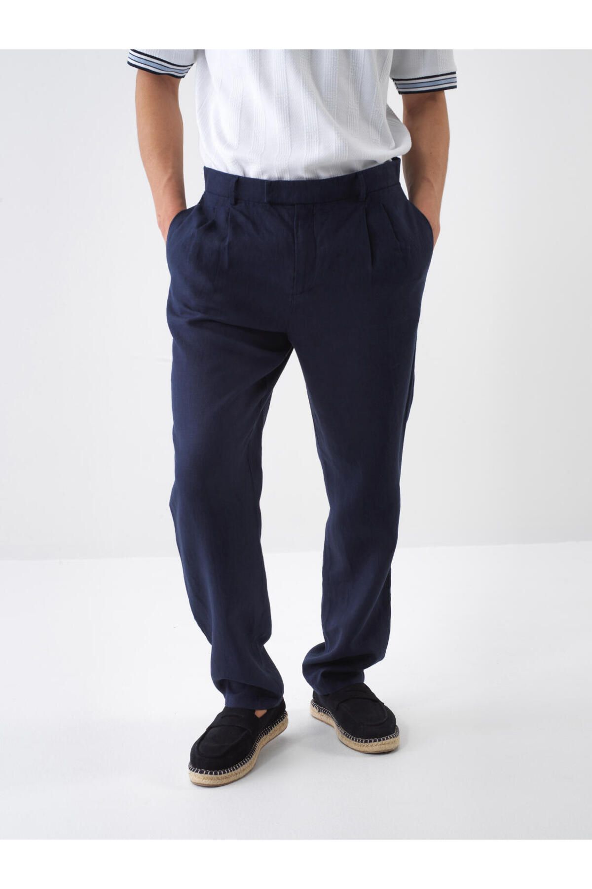 Xint Lacivert Regular Fit Keten Pantolon