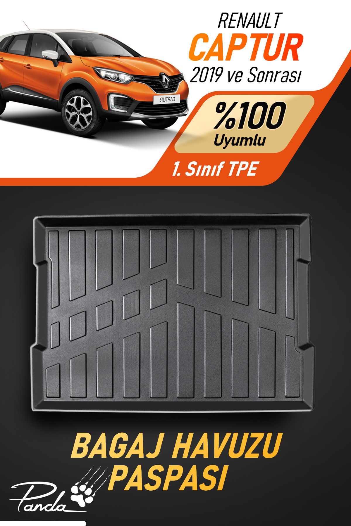 Panda Kılıf RENAULT CAPTUR 2019 SONRASI 4D HAVUZLU BAGAJ HAVUZU
