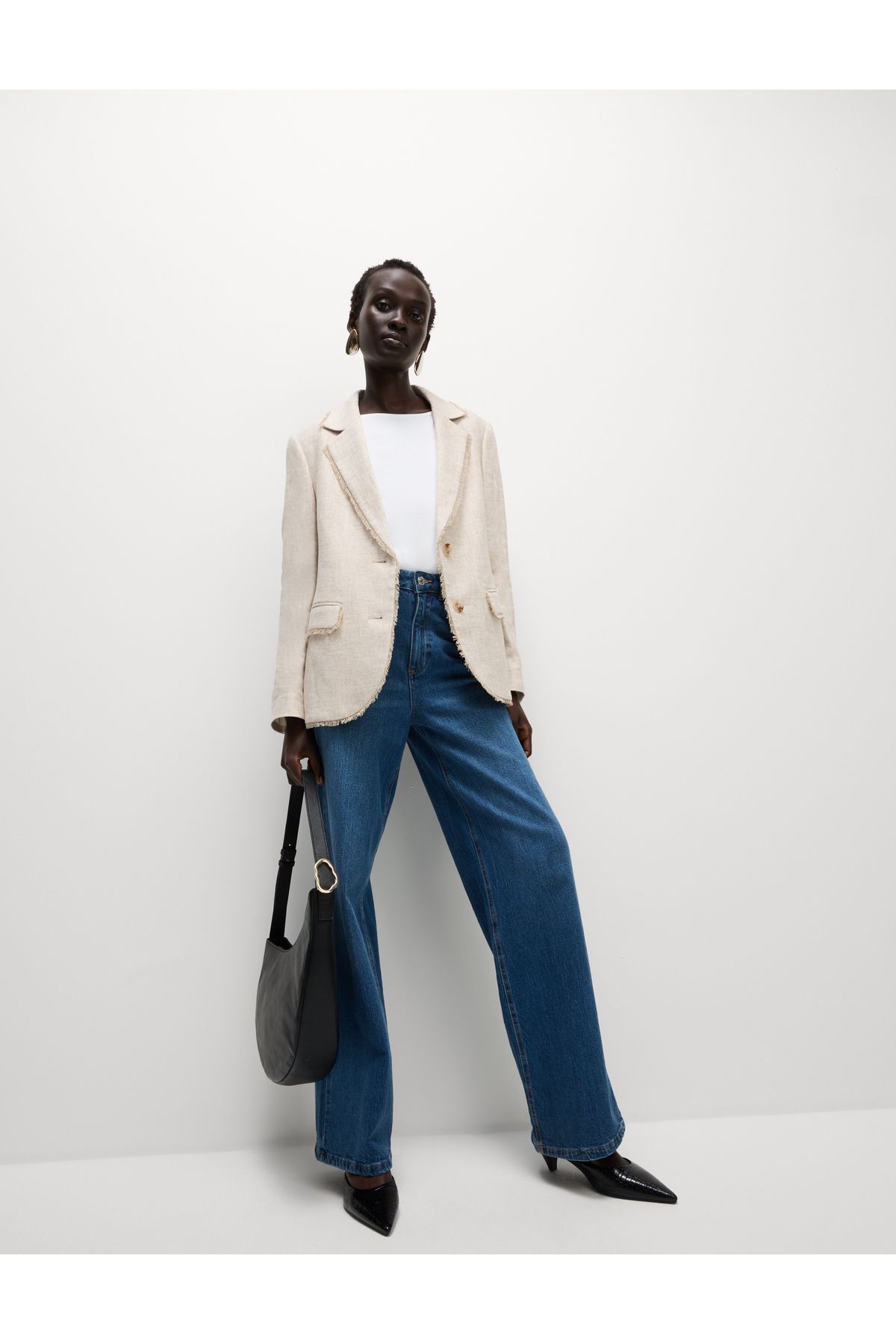 Marks & Spencer Keten Karışımlı Blazer Ceket
