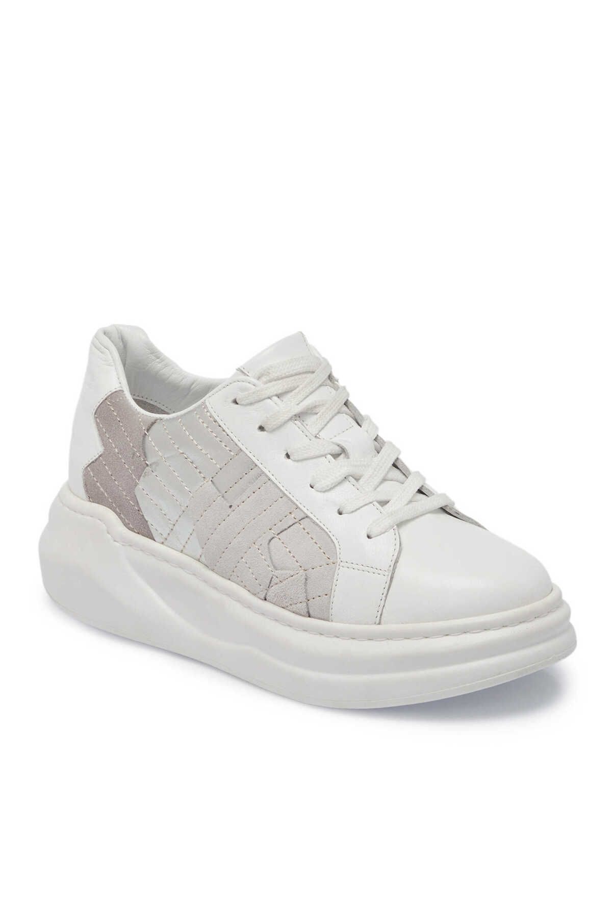 Tergan Beyaz Hakiki Deri Kadın Sneaker - K24I1AY67306-A26