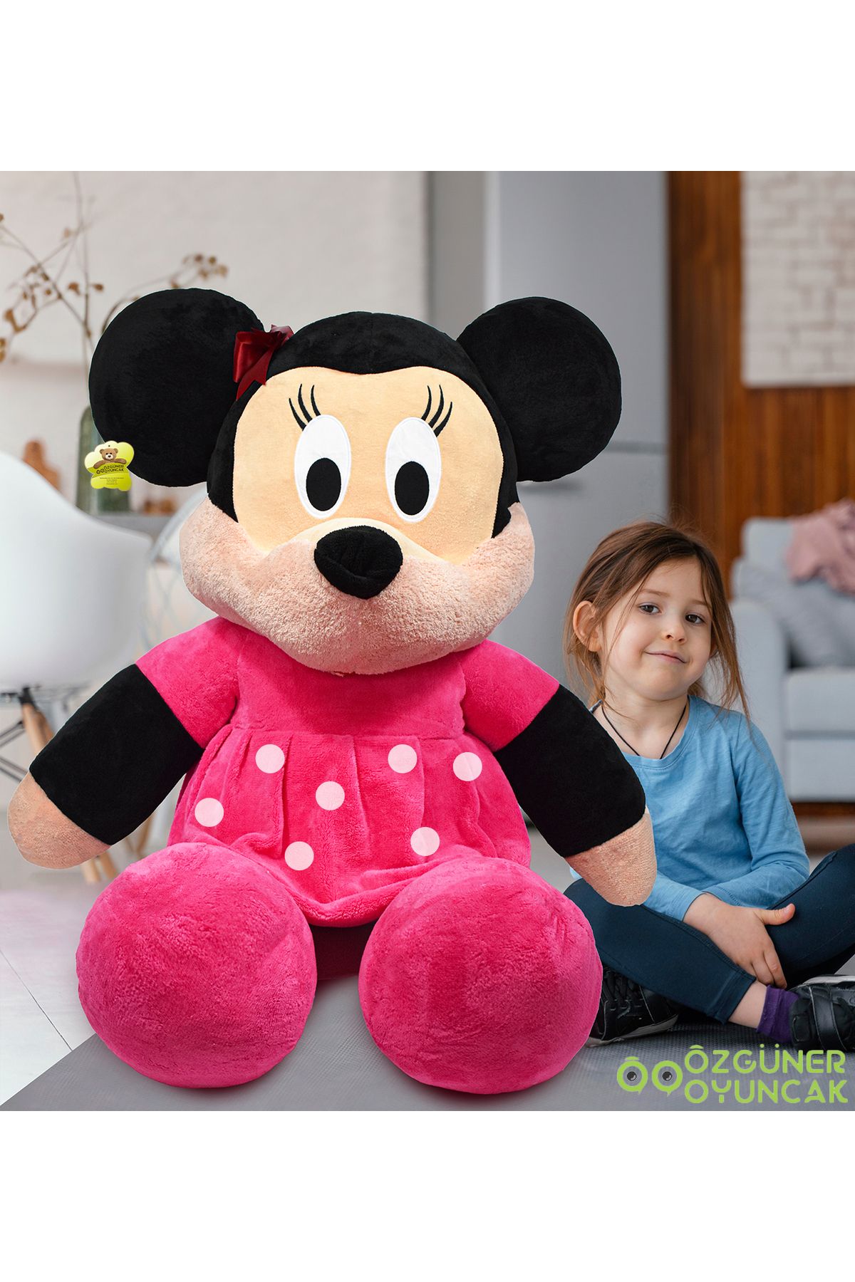 Özgüner Oyuncak Dev Peluş Minnie Mouse 120 cm – Yumuşacık ve Sevimli Oyuncak