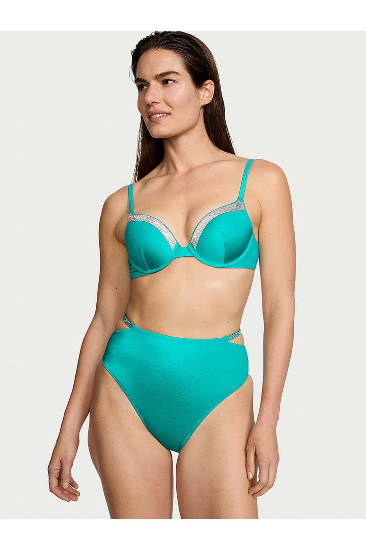 Victoria's Secret Işıltılı Askılı Yüksek Bel Cheeky Bikini Altı