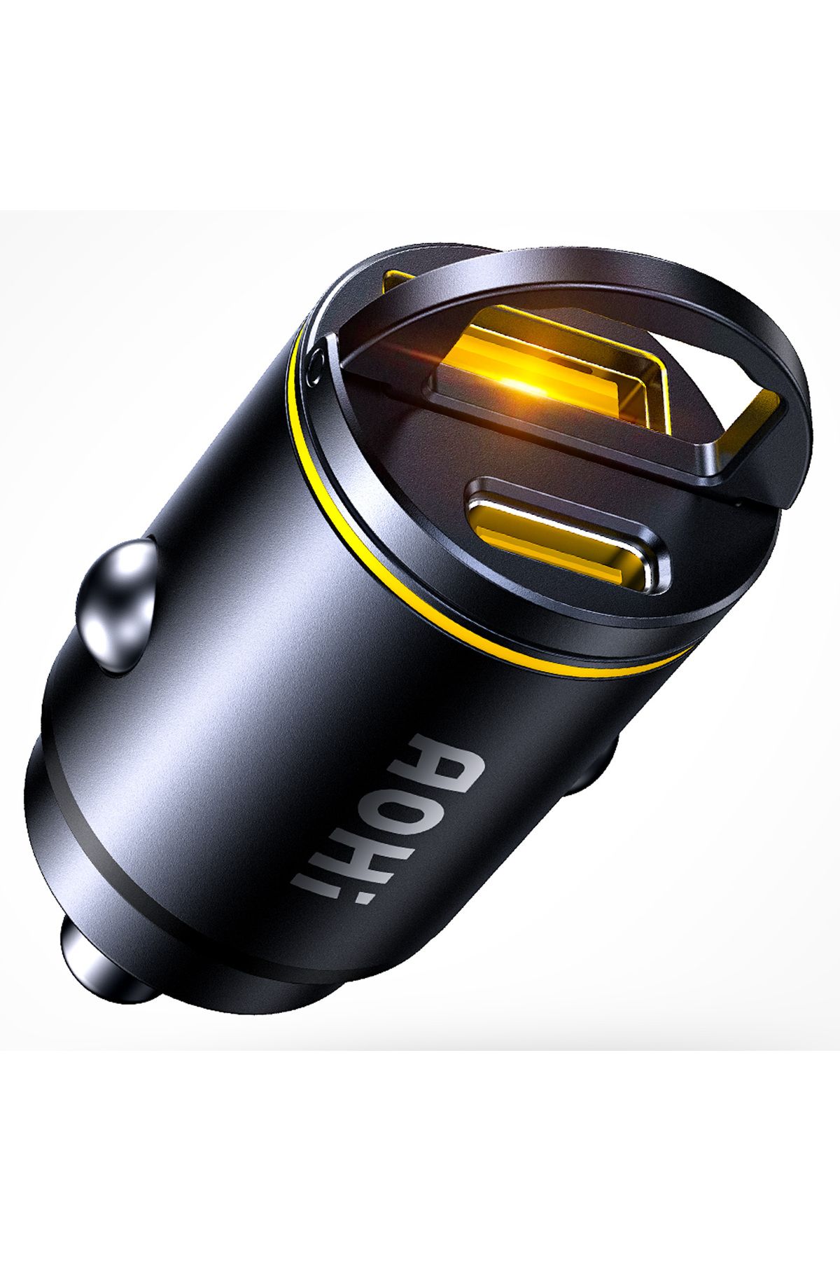 Aohi Superauto Araç İçi Şarjı, 2 Portlu PD 45W Type-C to Type-C, USB 30W Hızlı Şarj Çakmaklık Adaptö