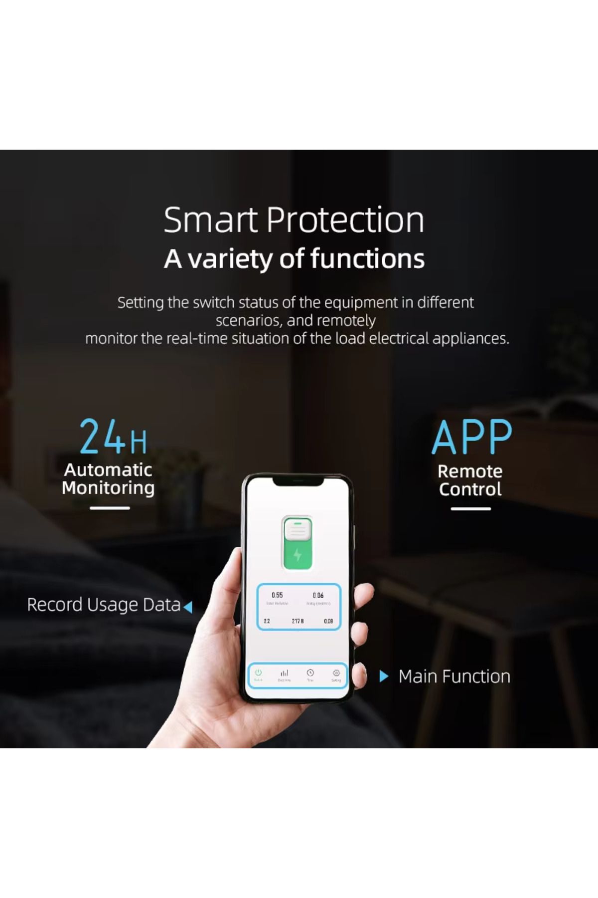 TONGOU-Black With Metering 25a Tuya Wifi Smart Circuit Breaker Power Metering 1p 63a Din Rail For Smart Hom 6