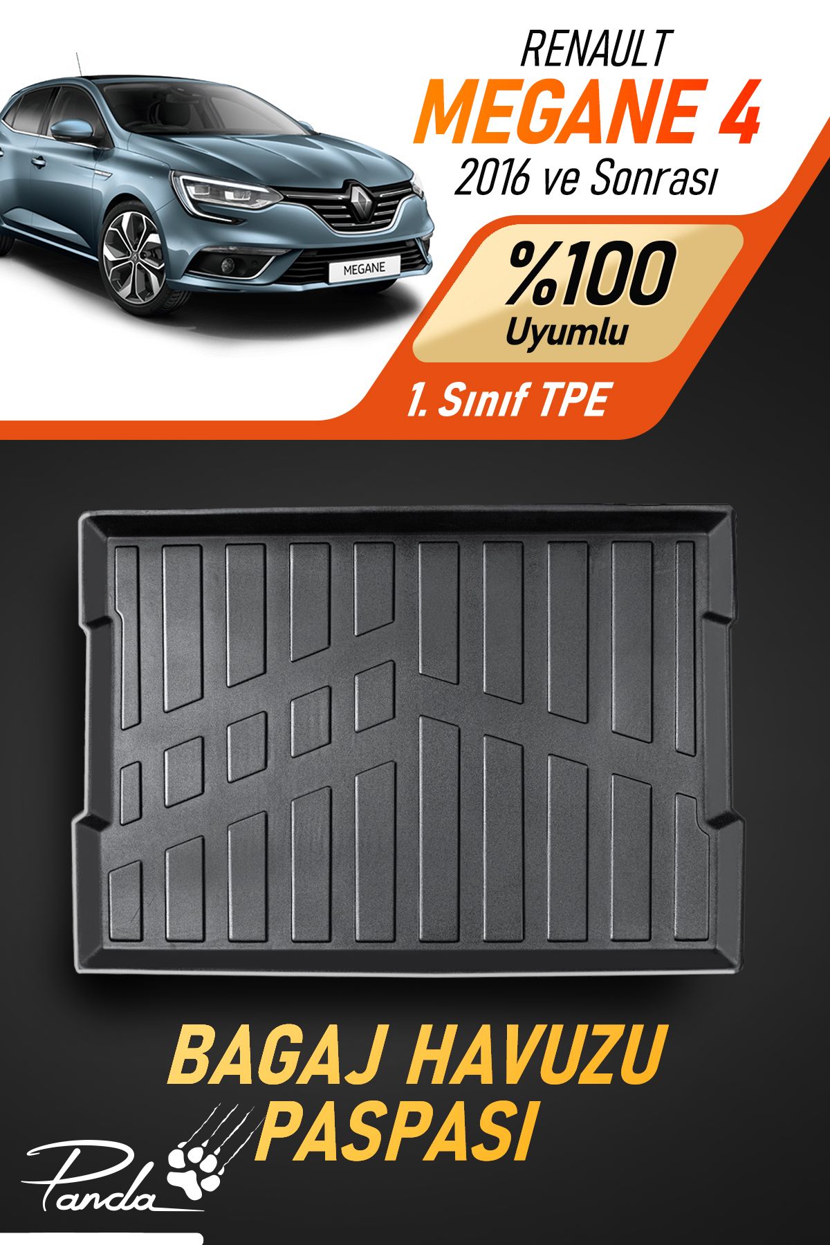 Panda Kılıf RENAULT MEGANE 4 HATCBACK 2016 SONRASI 4D HAVUZLU BAGAJ HAVUZU