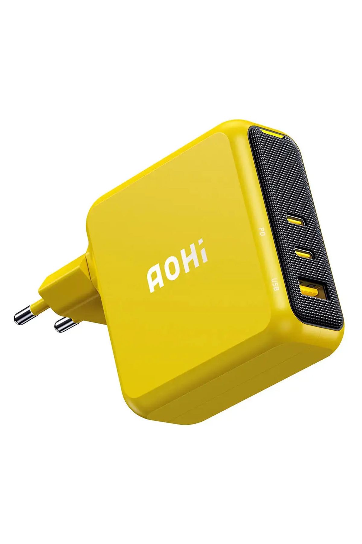 Aohi Magcube 3 Portlu Şarj Adaptörü, 140W Şarj Cihazı, GaN+ 100W Hızlı Şarj İstasyonu, Sarı
