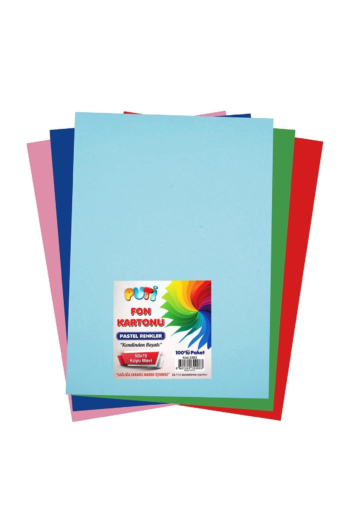 Puti 50x70 Fon Kartonu 100 Lü Karışık Renk (KOD : 6043)
