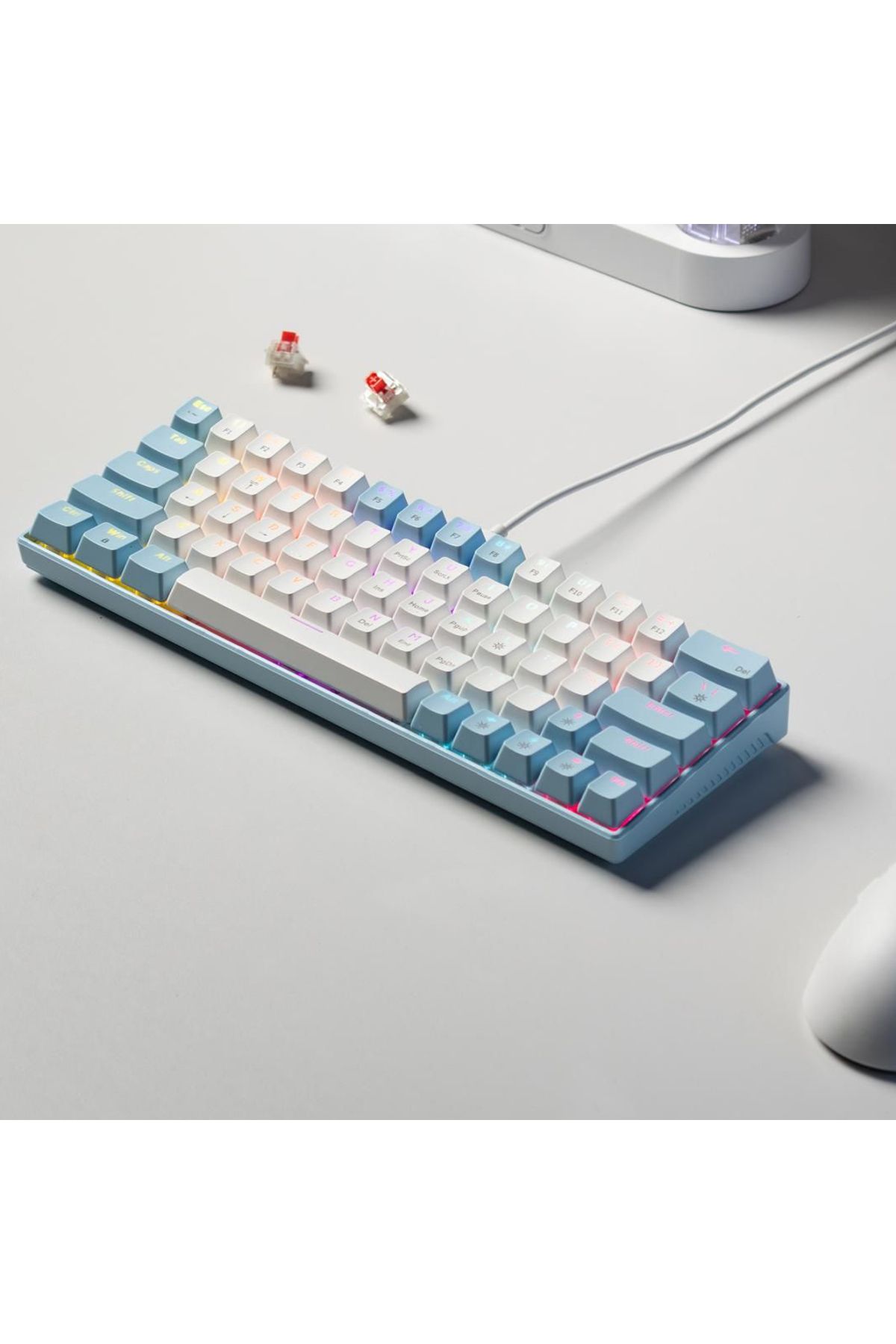 Coverzone ZIFRIEND Türkçe Q Tuş Dizilimi RGB Mekanik Oyuncu Klavye - Kırmızı Switch T62