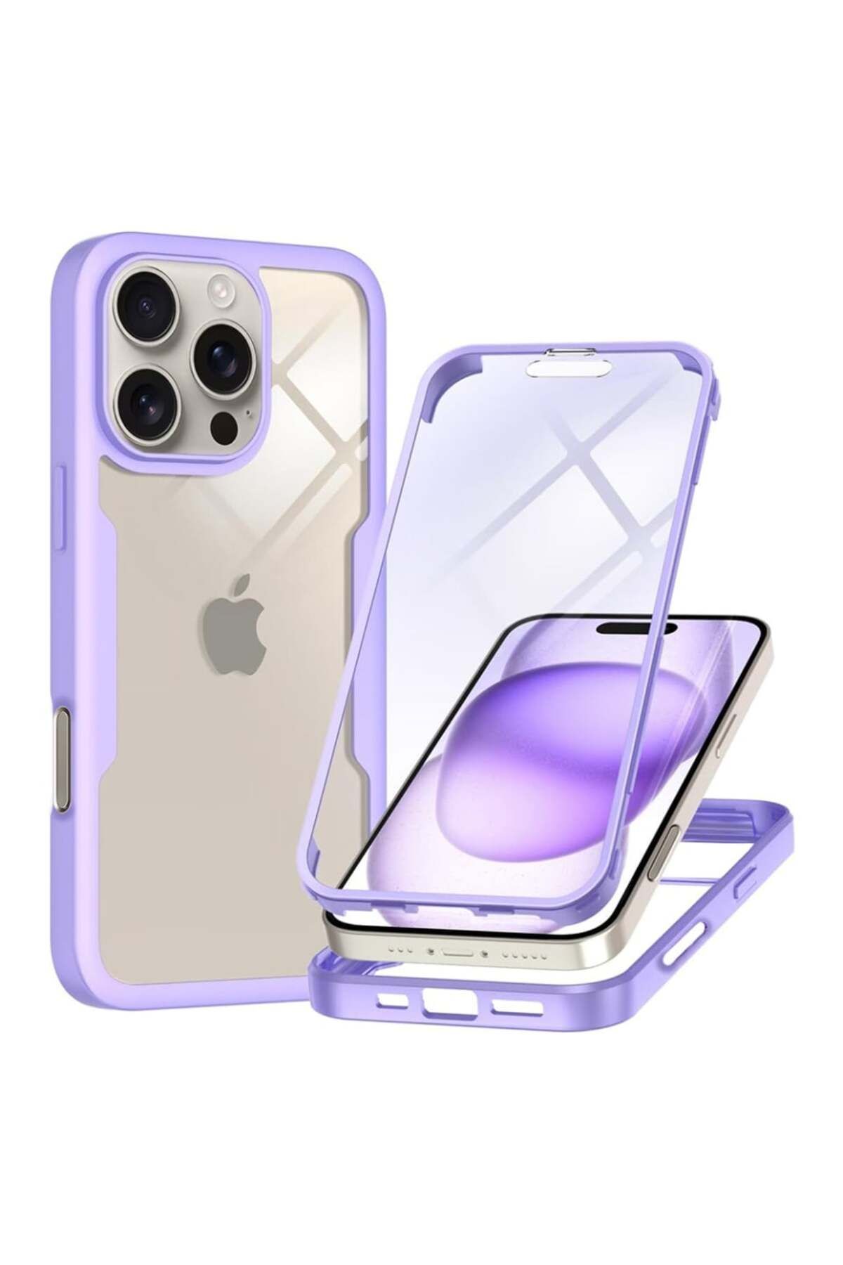 SKYDDAR INNOVATION Husă + Folie Pentru Iphone 16 Pro, [pachet 360°] Colorverse, Violet, Set Cu Autocolant - One Size