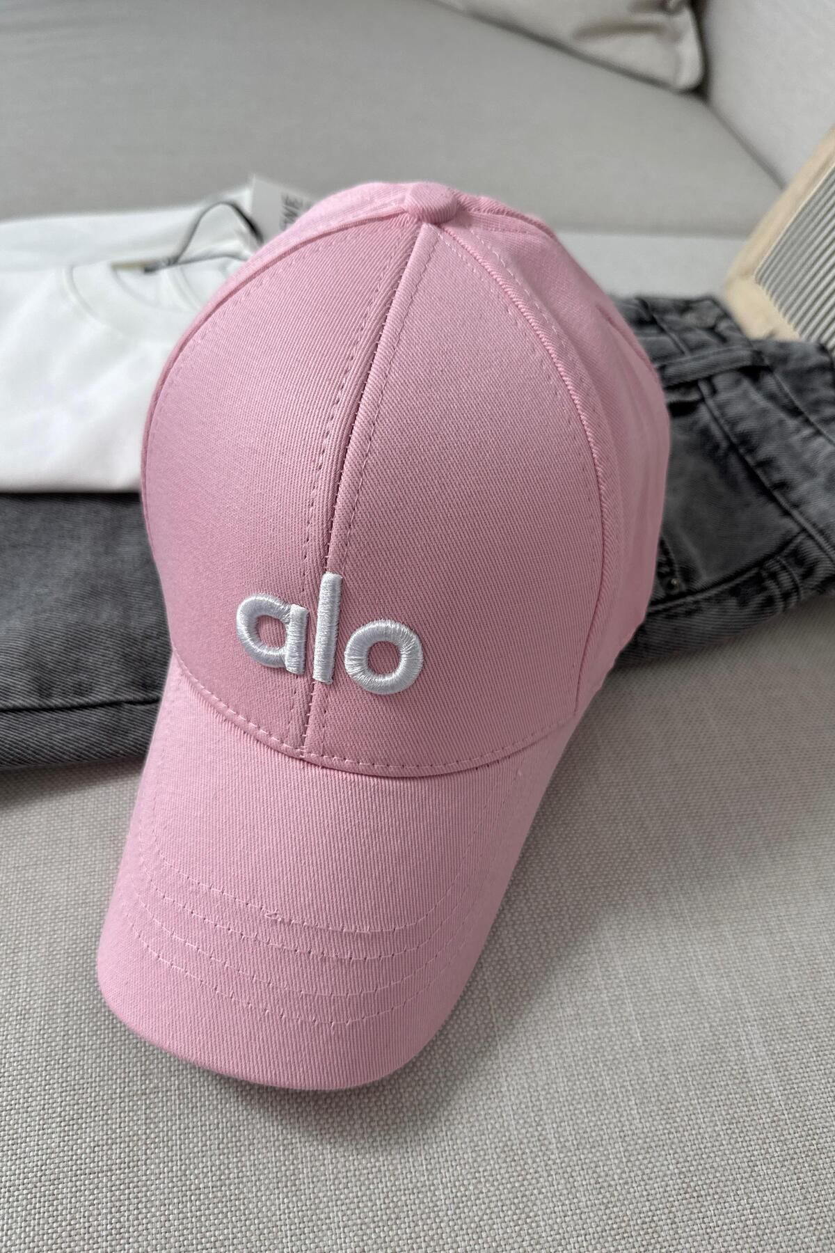 Butik Gardrop Marka Muadil Logo Baskılı Unisex Spor Şapka Toz Pembe