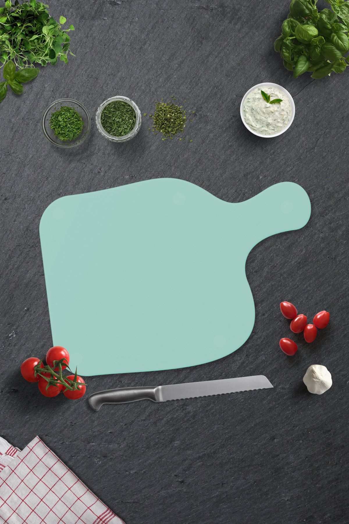 Decorita Saplı Cam Kesme Tahtası - Cam Kesme Tablası | Satina Cam | 28cm x 40cm