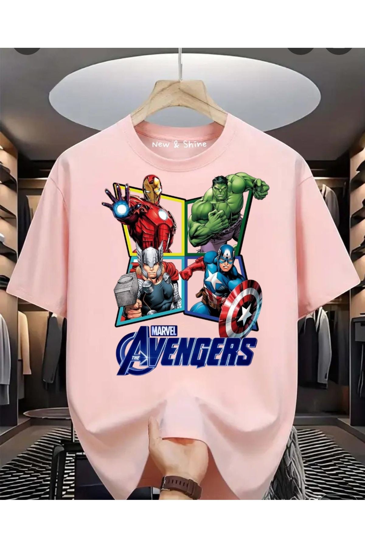 New Shine Avengers Baskılı Oversize T-Shirt