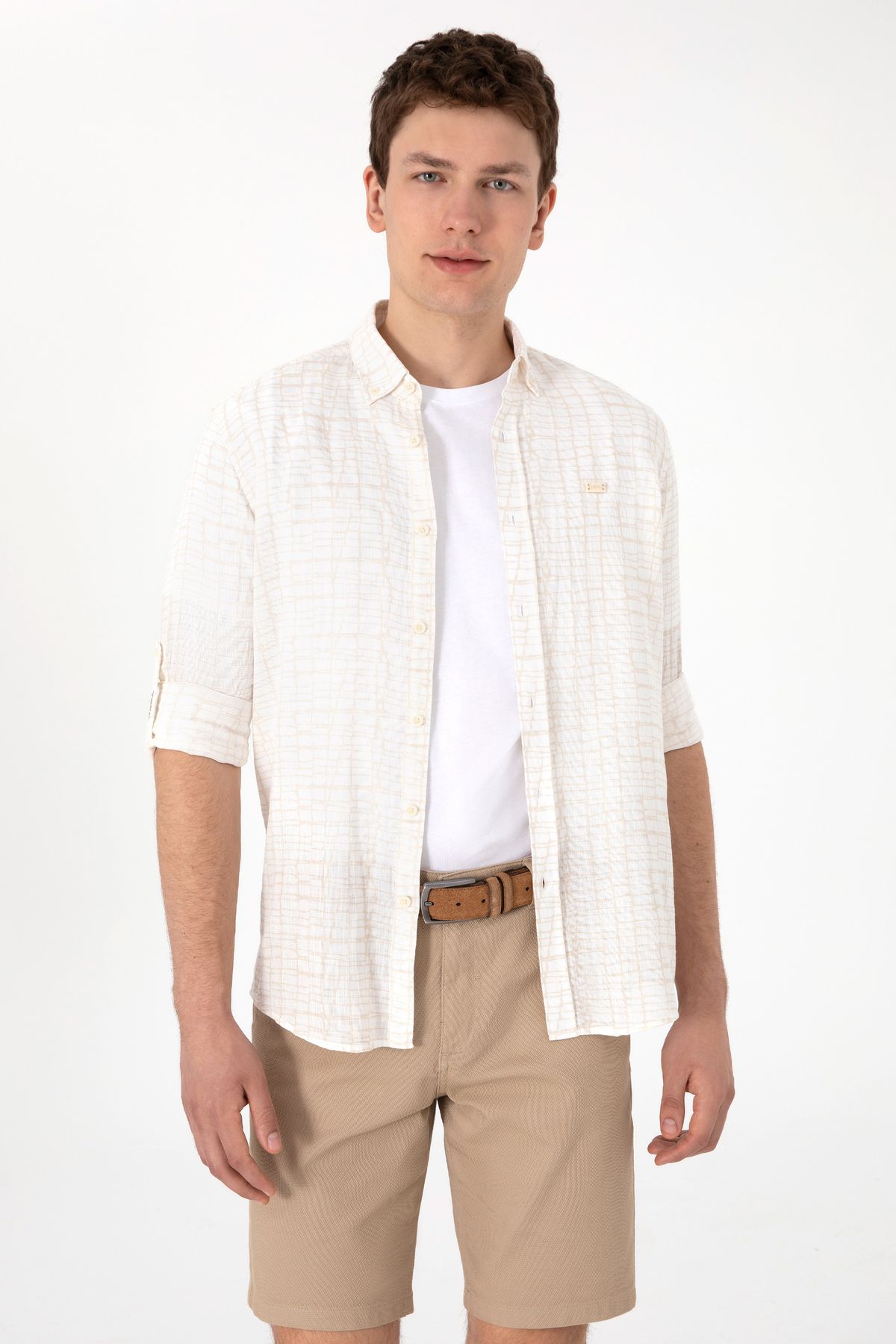 U.S. Polo Assn. Erkek Taş Uzun Kollu Gömlek 50300444-VR049