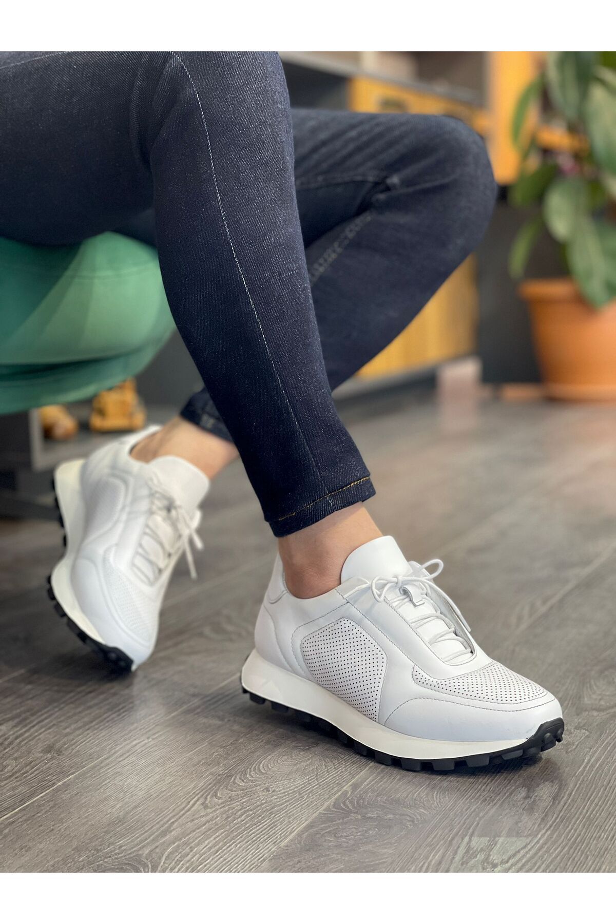 MOR KUNDURA Hakiki Deri Günlük Kullanım Sneakers Erkek Ayakkabı