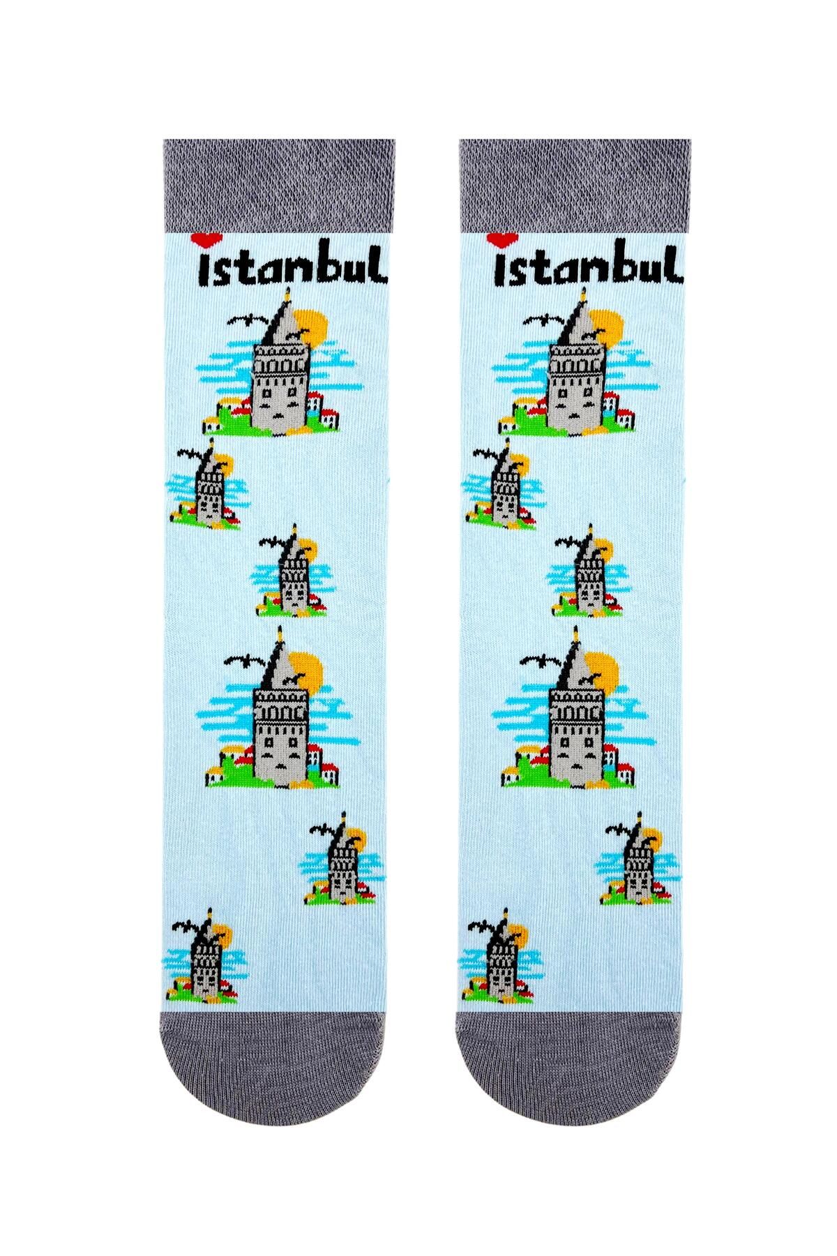 CARNAVAL SOCKS İSTANBUL GALATA KULESİ DESENLİ SOKET ÇORAP